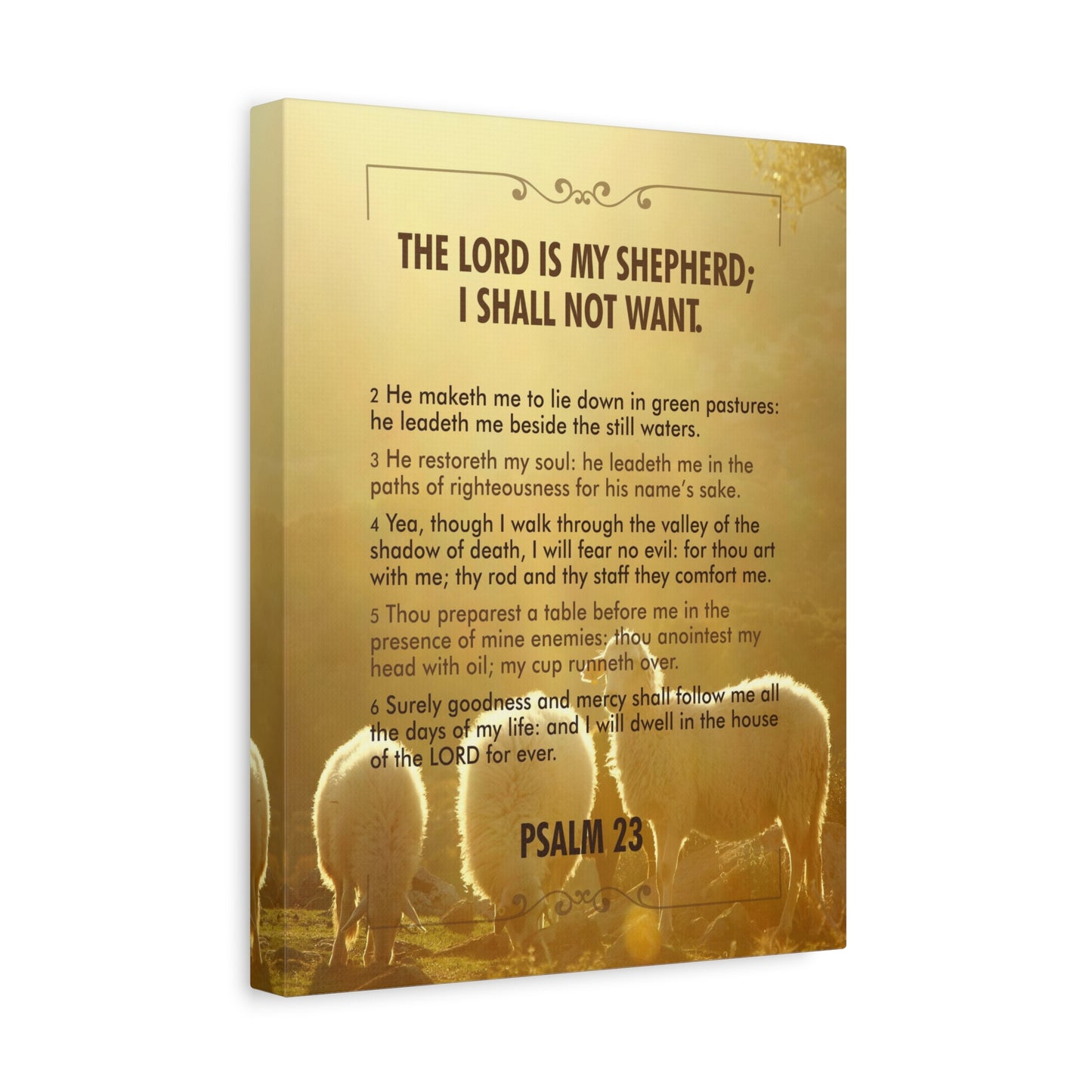 Bible Verse Canvas Lord is my Shepherd Psalm 23 Canvas Christian Home Décor Ready to Hang Scripture Wall Art