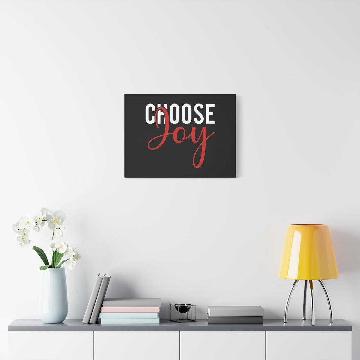 Scripture Canvas Choose Joy Philippians 4:4 Red Christian Wall Art Bible Verse Print Ready to Hang