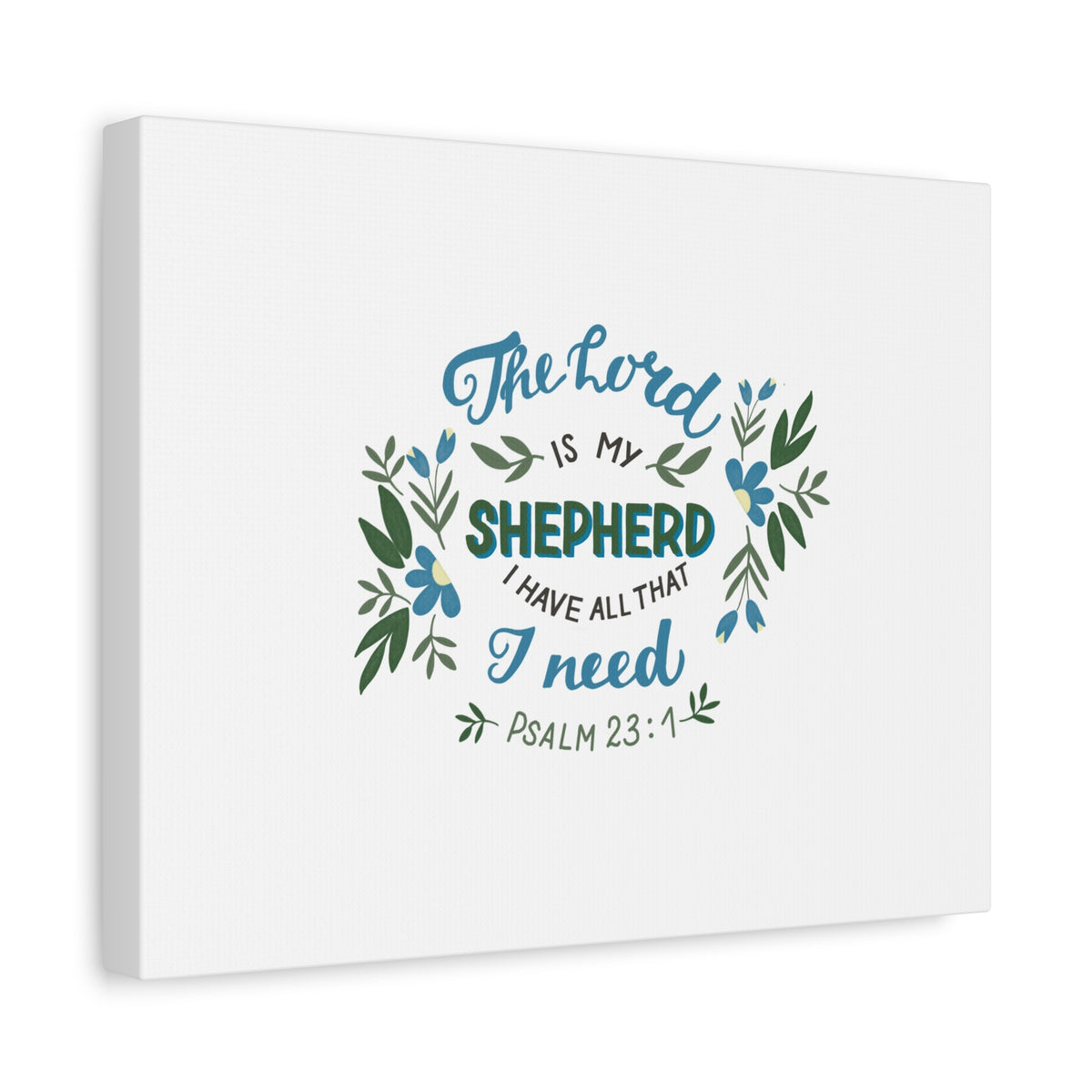 Scripture Canvas The Lord Is My Shepherd Psalm 23:1 Christian Wall Art Bible Verse Print Ready to Hang