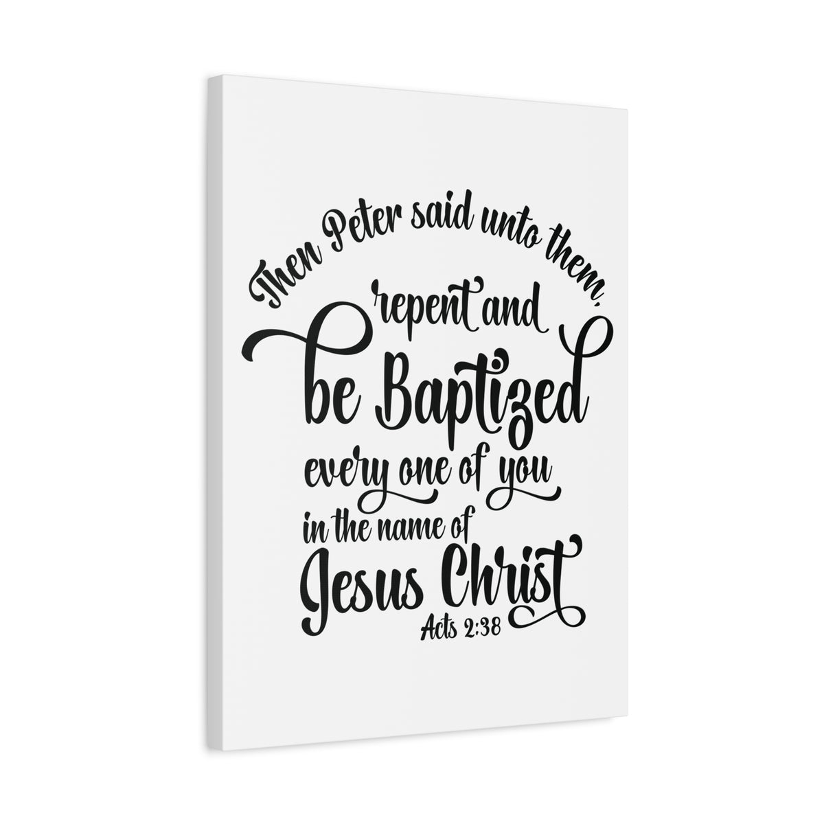 Scripture Canvas Name Of Jesus Acts 2:38 Christian Wall Art Bible Verse Print Ready to Hang