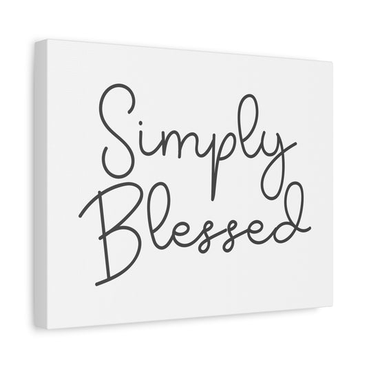 Scripture Canvas Simply Blessed Psalm 34:8 Christian Wall Art Bible Verse Print Ready to Hang