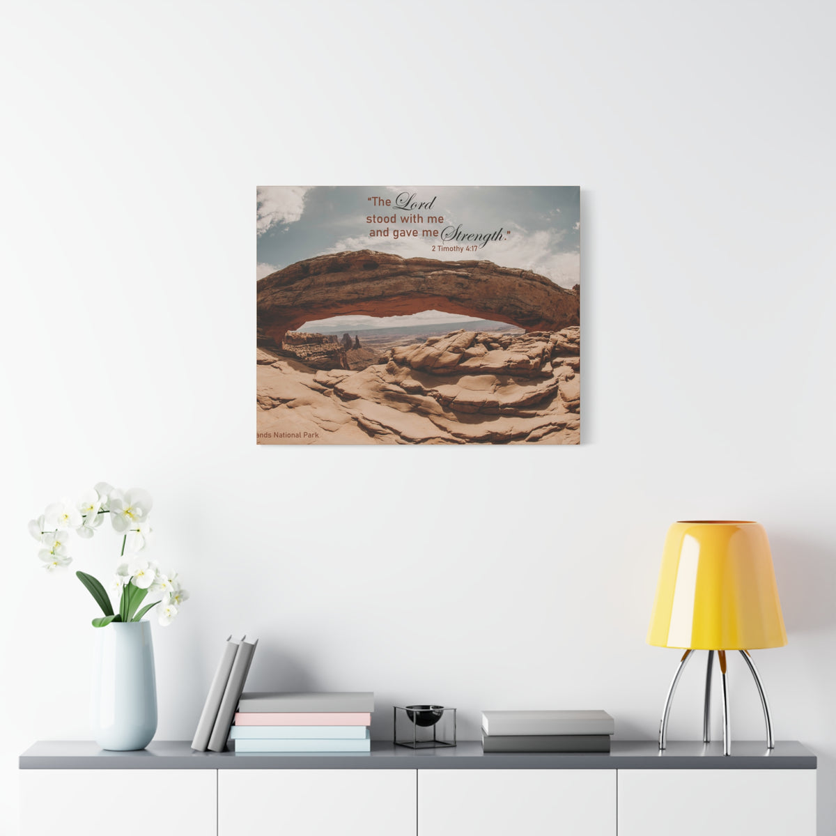 Scripture Canvas Stood With Me 2 Timothy 4:17 Christian Wall Art Bible Verse Print Ready to Hang