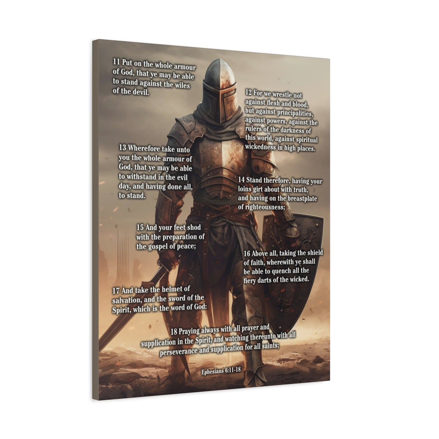 Scripture Walls Armour of God Ephesians 6:11-18 Standing Warrior Christian Wall Art Print Ready to Hang Unframed