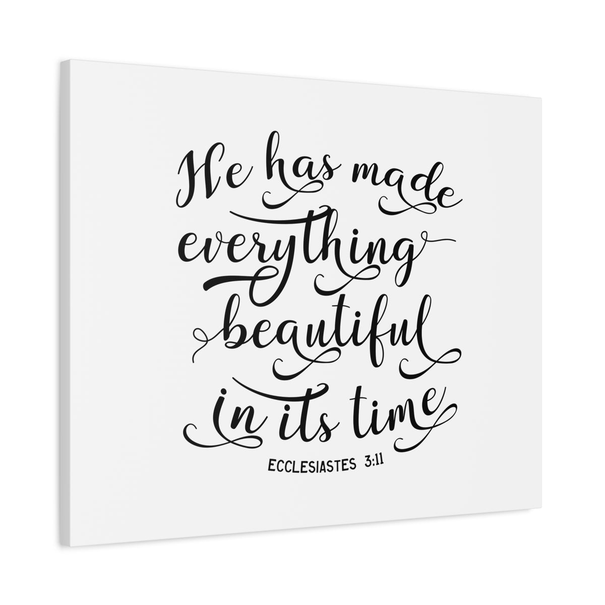 Scripture Canvas Beautiful In It's Time Ecclesiastes 3:11 Christian Wall Art Bible Verse Print Ready to Hang