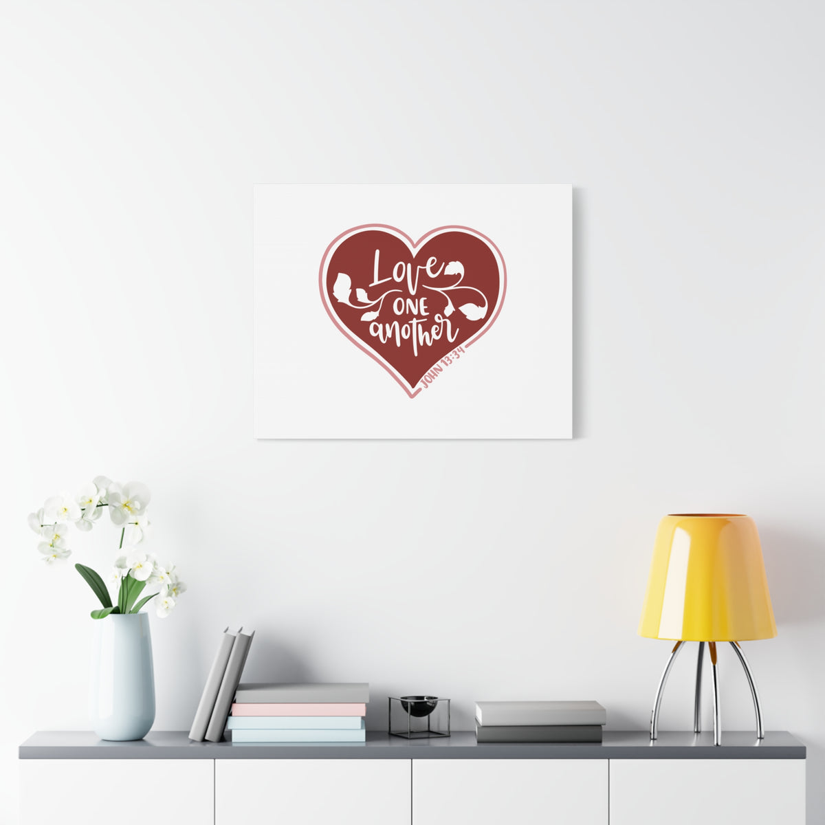Scripture Canvas Love One Another John 13:34 Christian Wall Art Bible Verse Print Ready to Hang