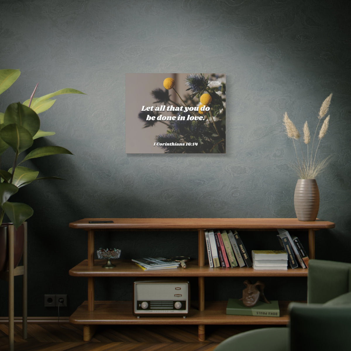 Scripture Canvas Be Done In Love 1 Corinthians 16:14 Christian Wall Art Bible Verse Print Ready to Hang