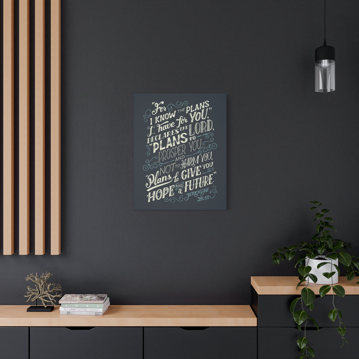 Scripture Canvas Declares The Lord Jeremiah 29:11 Christian Wall Art Bible Verse Print Ready to Hang