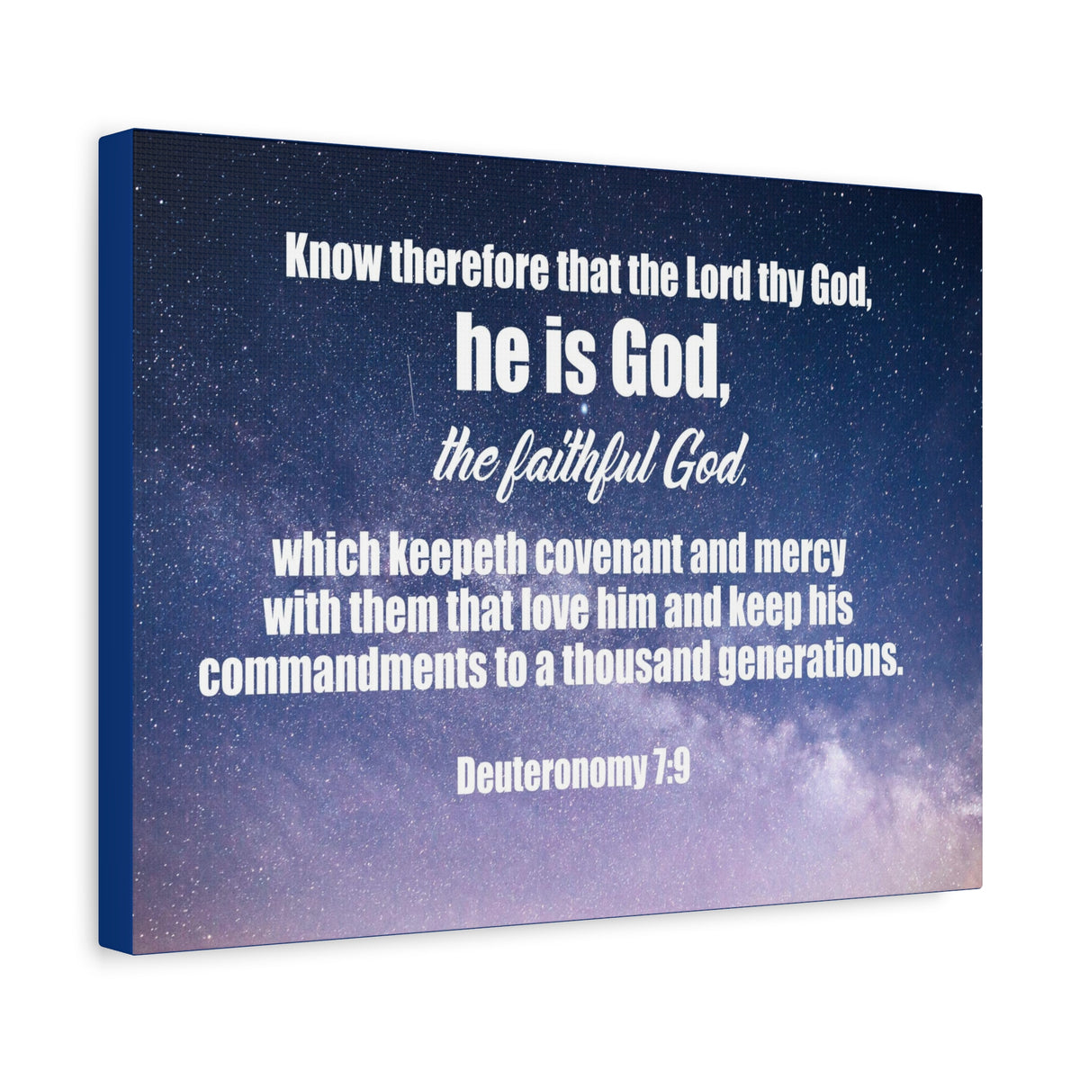 Scripture Canvas The Faithful God Deuteronomy 7:9 Christian Wall Art Bible Verse Print Ready to Hang