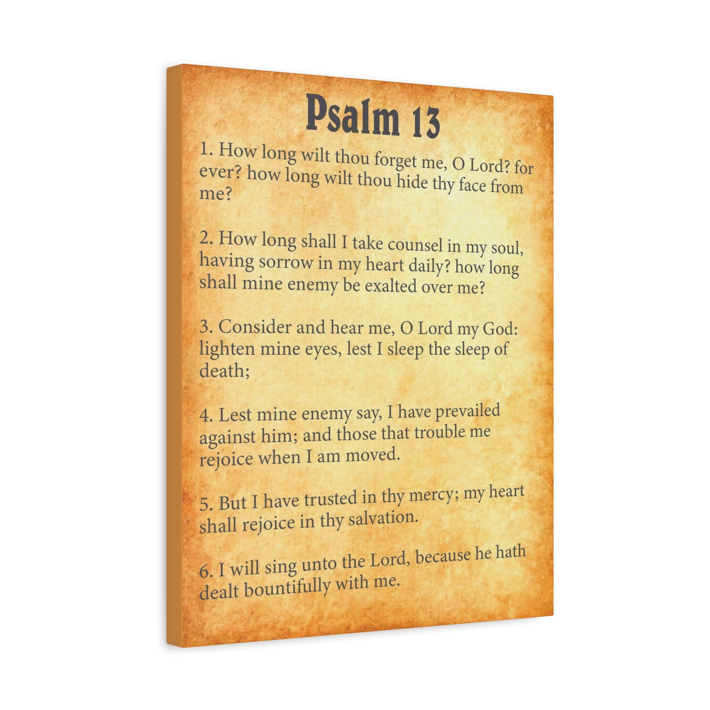 Scripture Walls Psalm 13 Gold Bible Chapter Canvas Christian Wall Art Ready to Hang