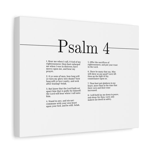 Scripture Canvas O God Of My Righteousness Psalm 4 Christian Wall Art Bible Verse Print Ready to Hang