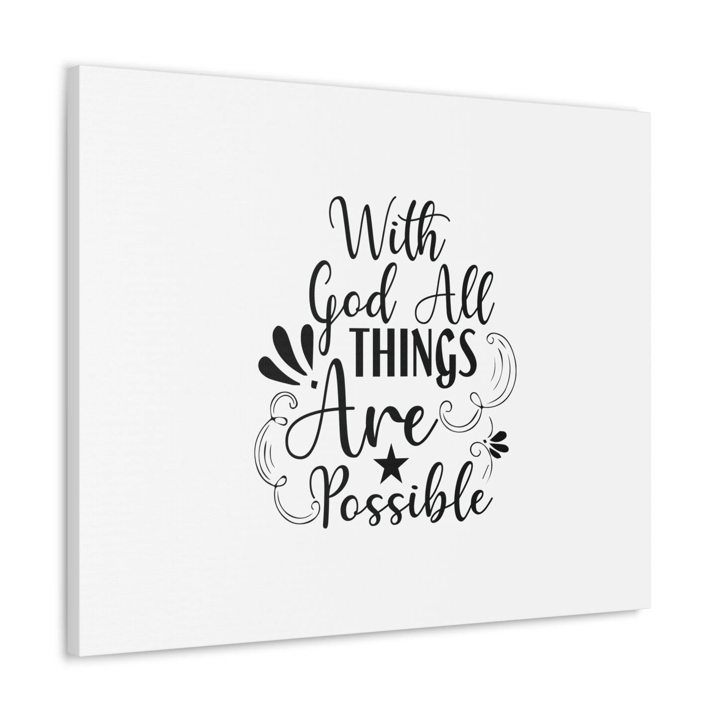 With God All Things Are Possible Matthew 19:26 Christian Wall Art Bible Verse Print Ready to Hang