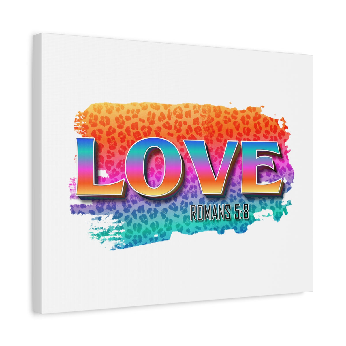 Scripture Canvas Love Romans 5:8 Christian Wall Art Bible Verse Print Ready to Hang