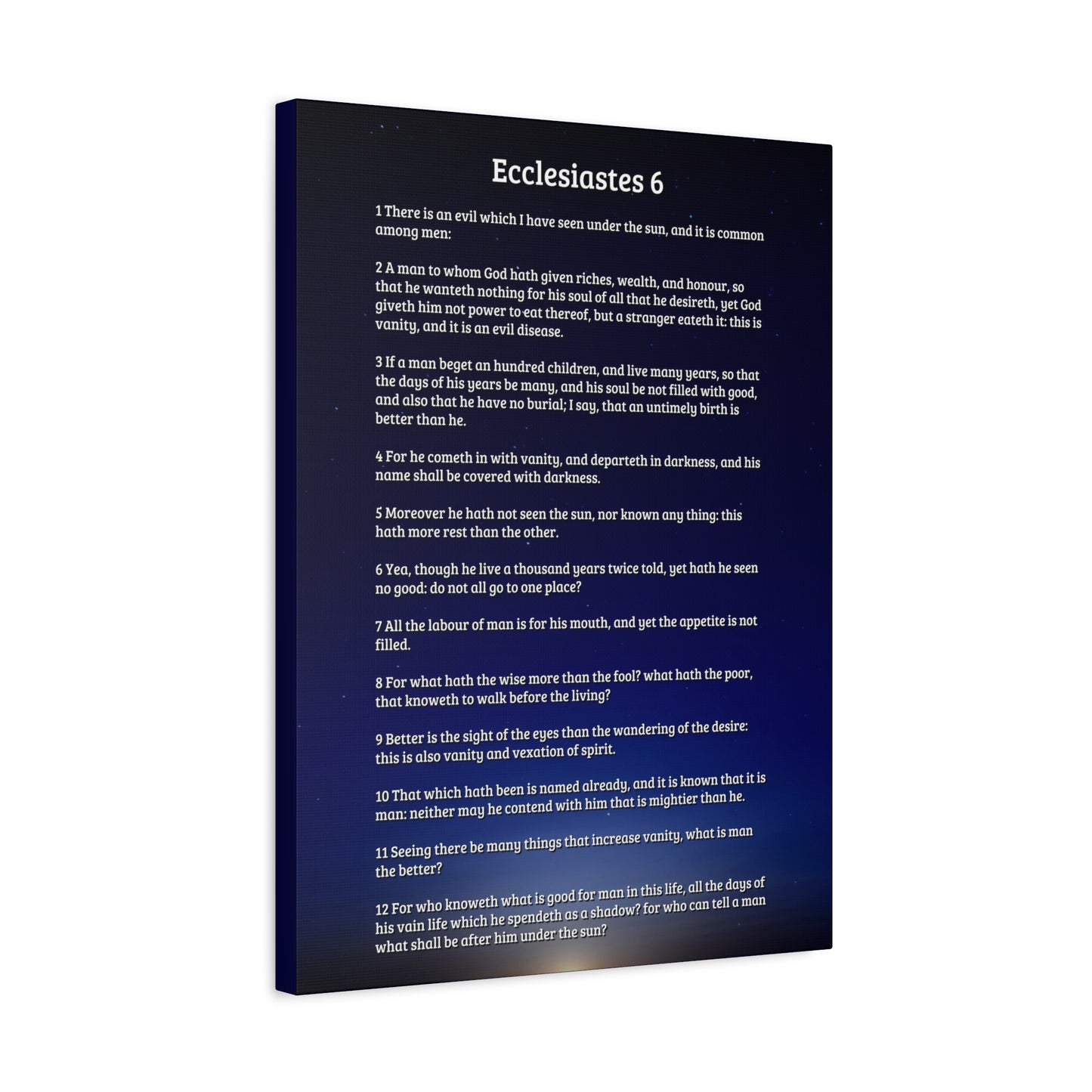 Scripture Walls Vanity Of Riches Ecclesiastes 6 Bible Verse Canvas Christian Wall Art Ready to Hang