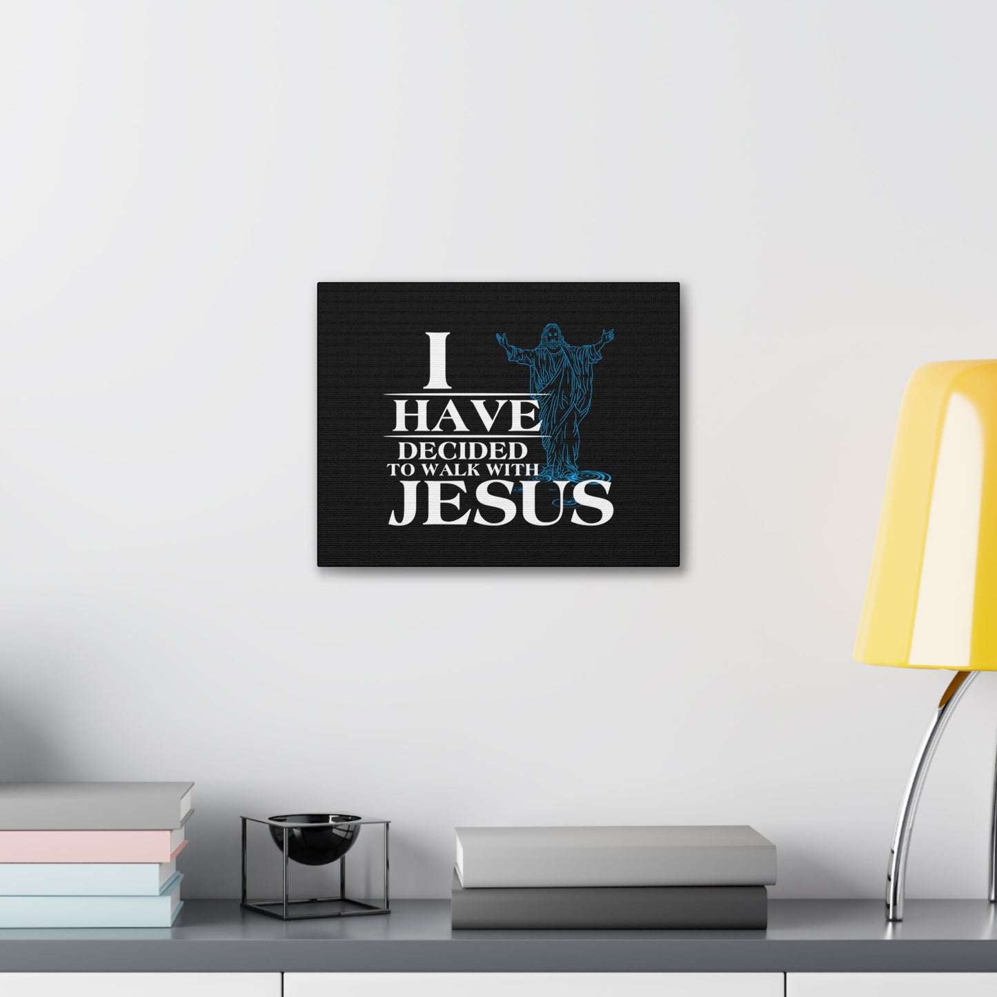 Walk With Jesus Philippians 3:17 Blue Christian Wall Art Bible Verse Print Ready to Hang