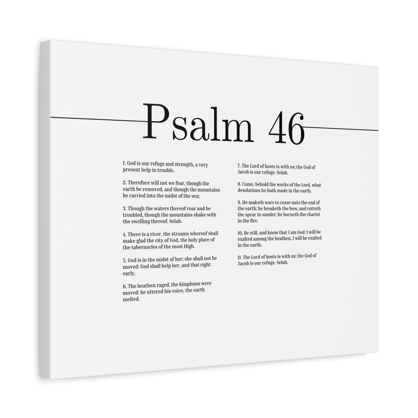 Scripture Canvas God Is Our Refuge And Strength Psalm 46 Christian Wall Art Bible Verse Print Ready to Hang