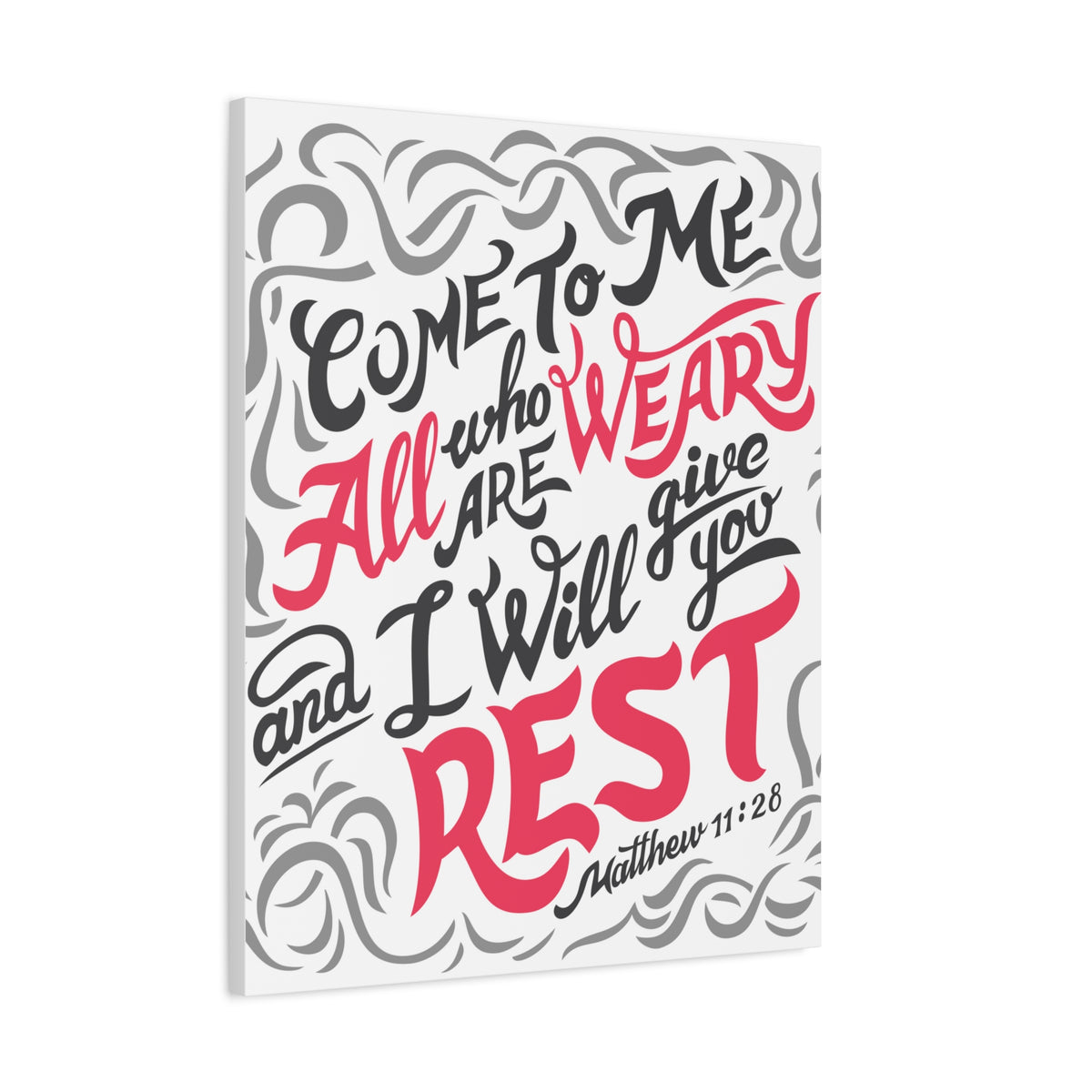 Scripture Canvas Come To Me All Matthew 11:28 Christian Wall Art Bible Verse Print Ready To Hang