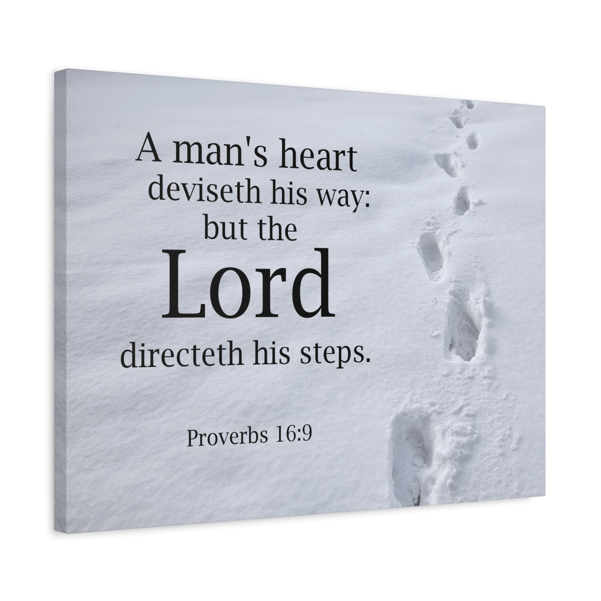 Scripture Canvas The Lord Directeth Steps Proverbs 16:9 Christian Wall Art Bible Verse Print Ready to Hang