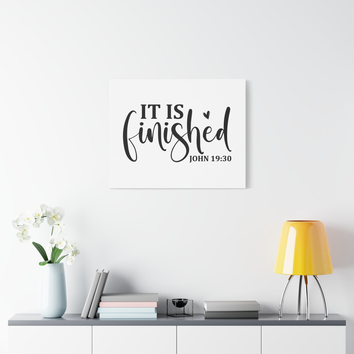 Scripture Canvas It Is Finished John 19:30 Christian Wall Art Bible Verse Print Ready to Hang