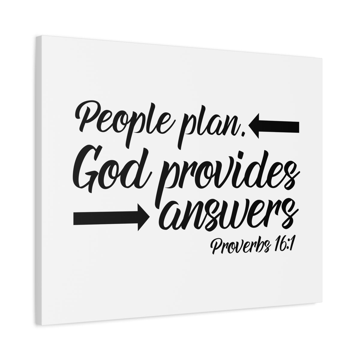 Scripture Canvas God Provides Proverbs 16:1 Christian Wall Art Bible Verse Print Ready to Hang