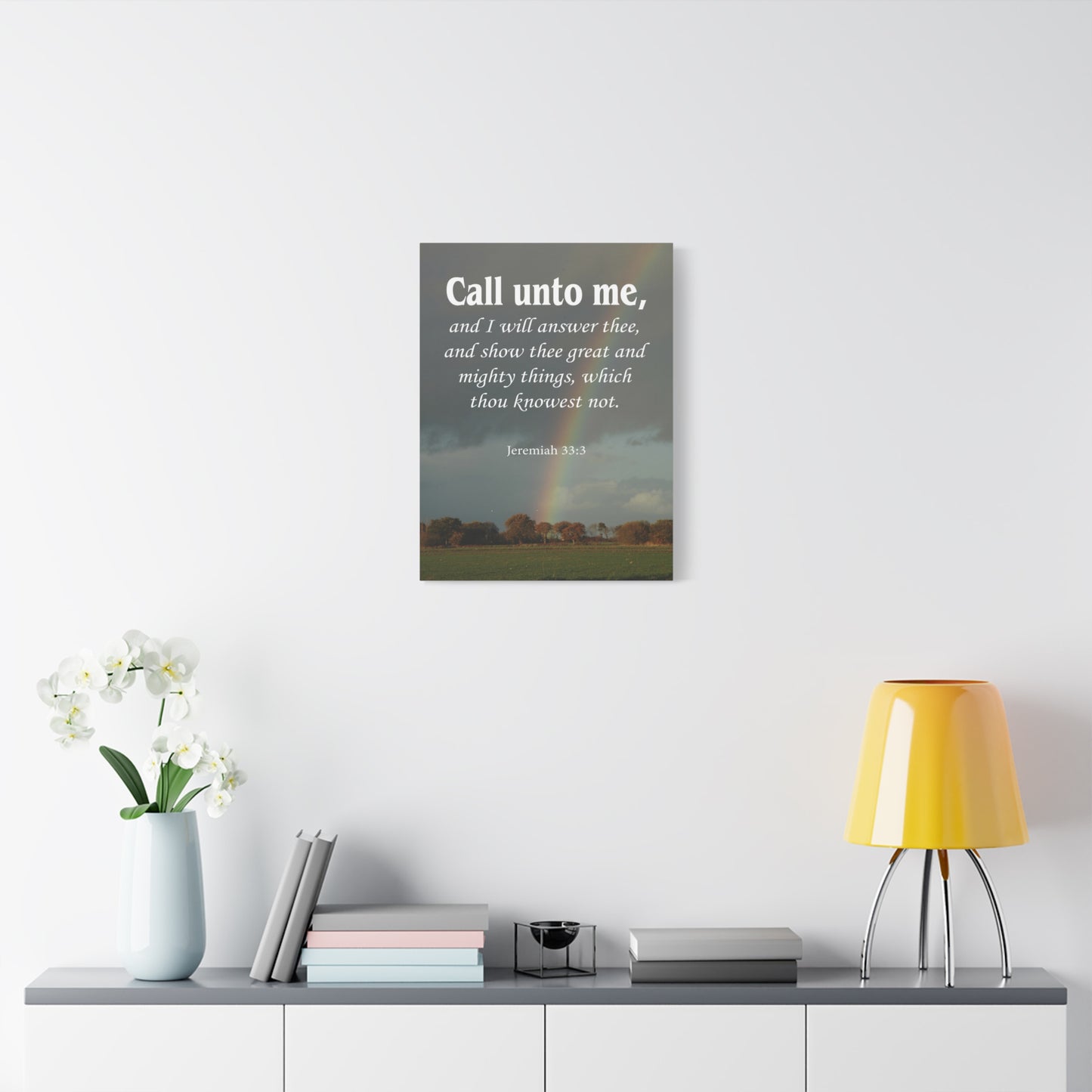 Scripture Canvas Call Unto Me Jeremiah 33:3 Christian Wall Art Bible Verse Print Ready to Hang