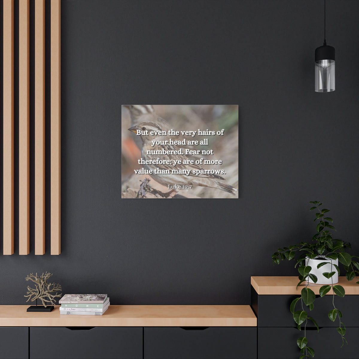 Scripture Canvas Forgotten Luke 12:7 Christian Wall Art Bible Verse Print Ready to Hang