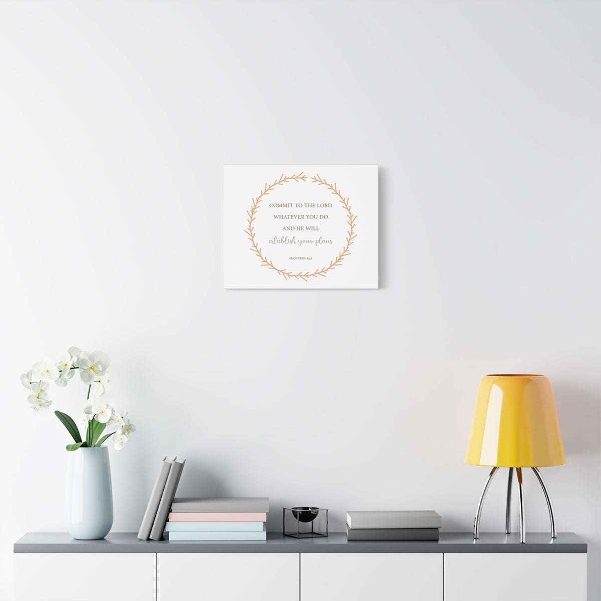 Scripture Canvas Come To The Lord Proverbs 16:3 Christian Wall Art Bible Verse Print Ready to Hang