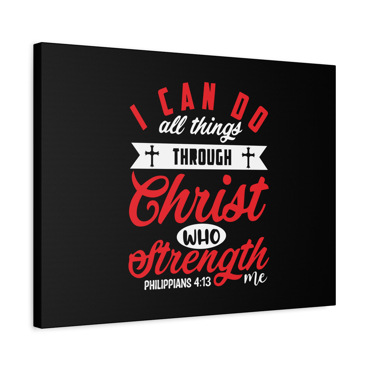 Scripture Canvas Strengthen Philippians 4:13 Christian Wall Art Bible Verse Print Ready to Hang