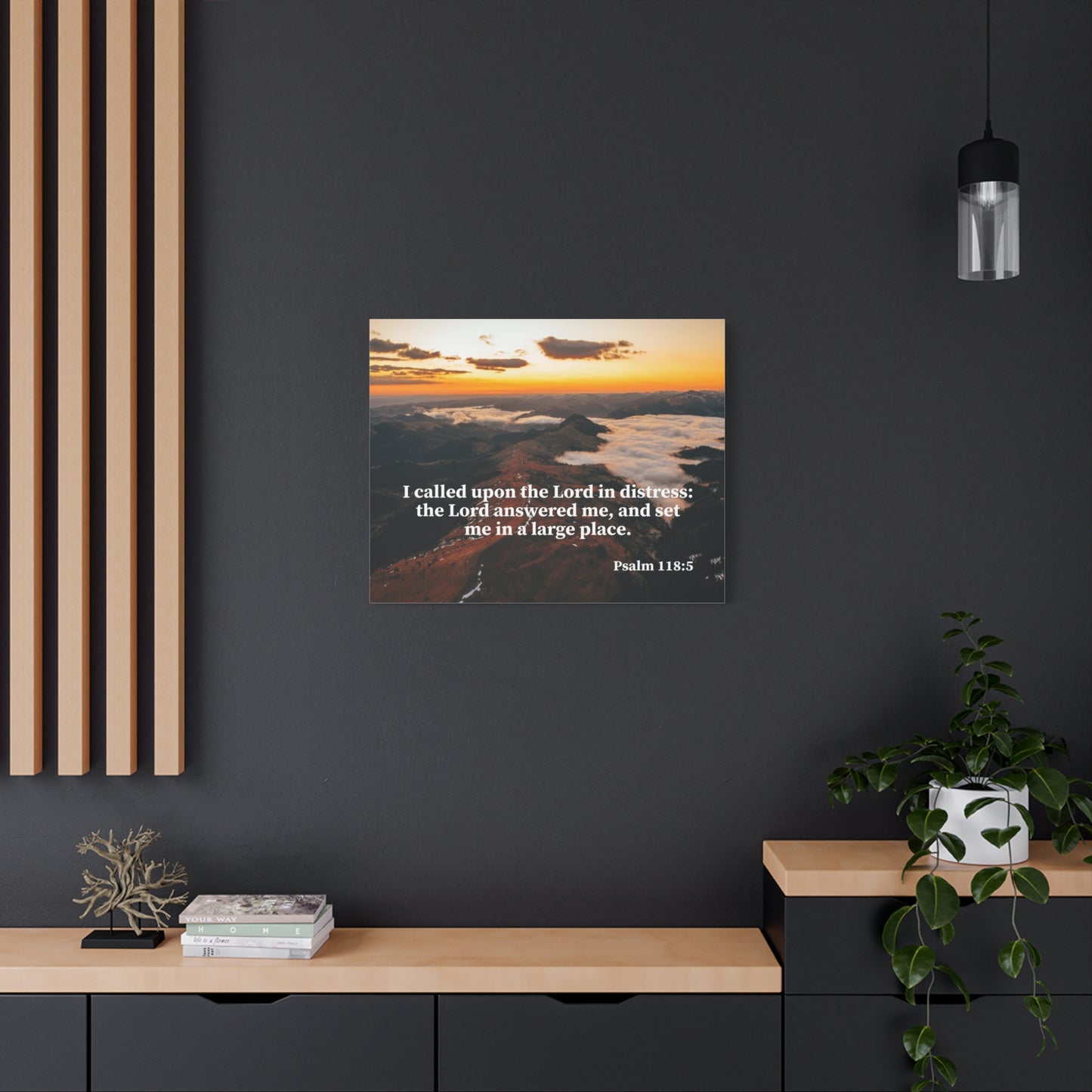 Bible Verse Canvas Called on the Lord Psalm 118:5 Wall Art Christian Home Decor