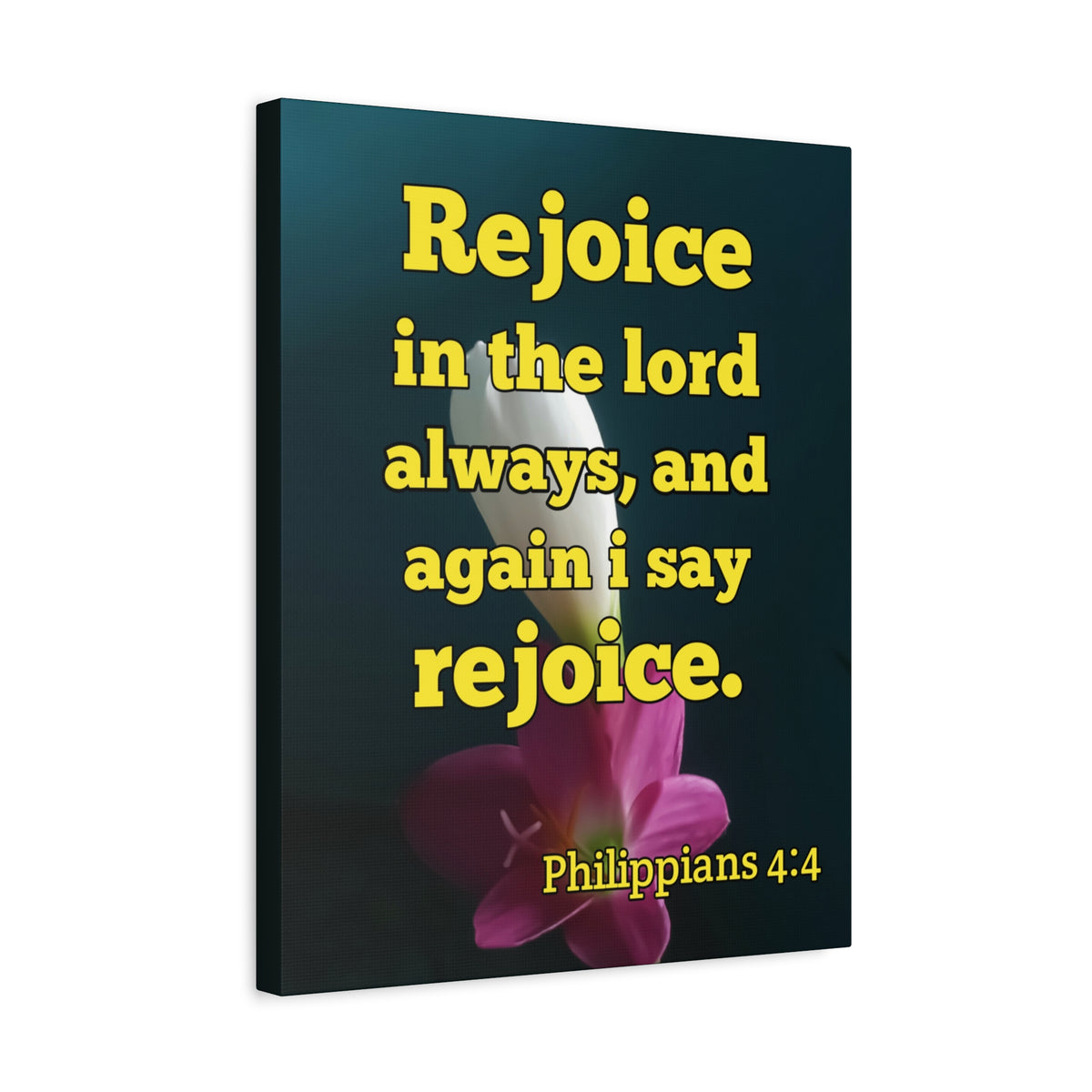 Scripture Canvas In The Lord Always Philippians 4:4 Christian Wall Art Bible Verse Print Ready to Hang
