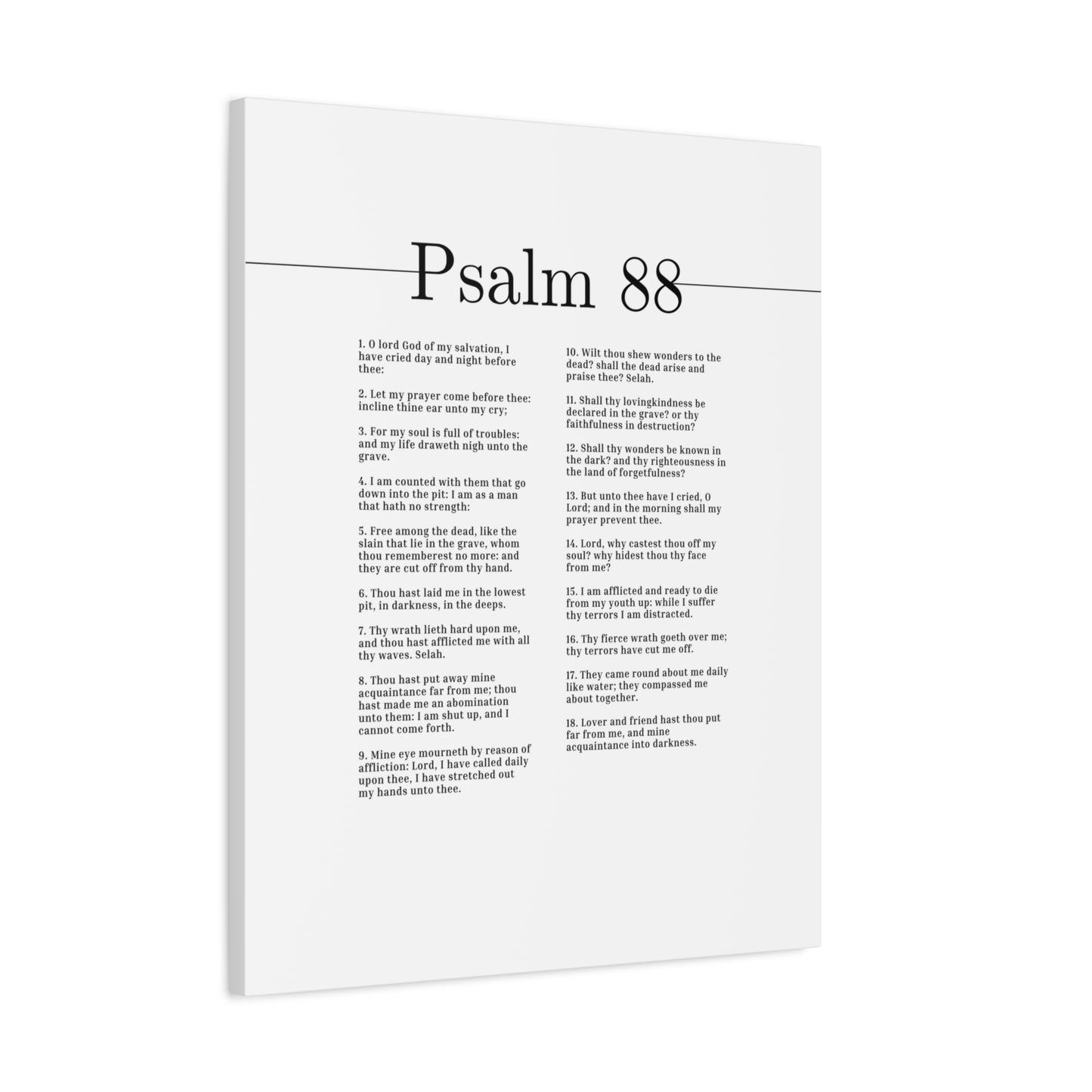 Scripture Canvas O Lord, God Of My Salvation Psalm 88 Christian Wall Art Bible Verse Print Ready to Hang
