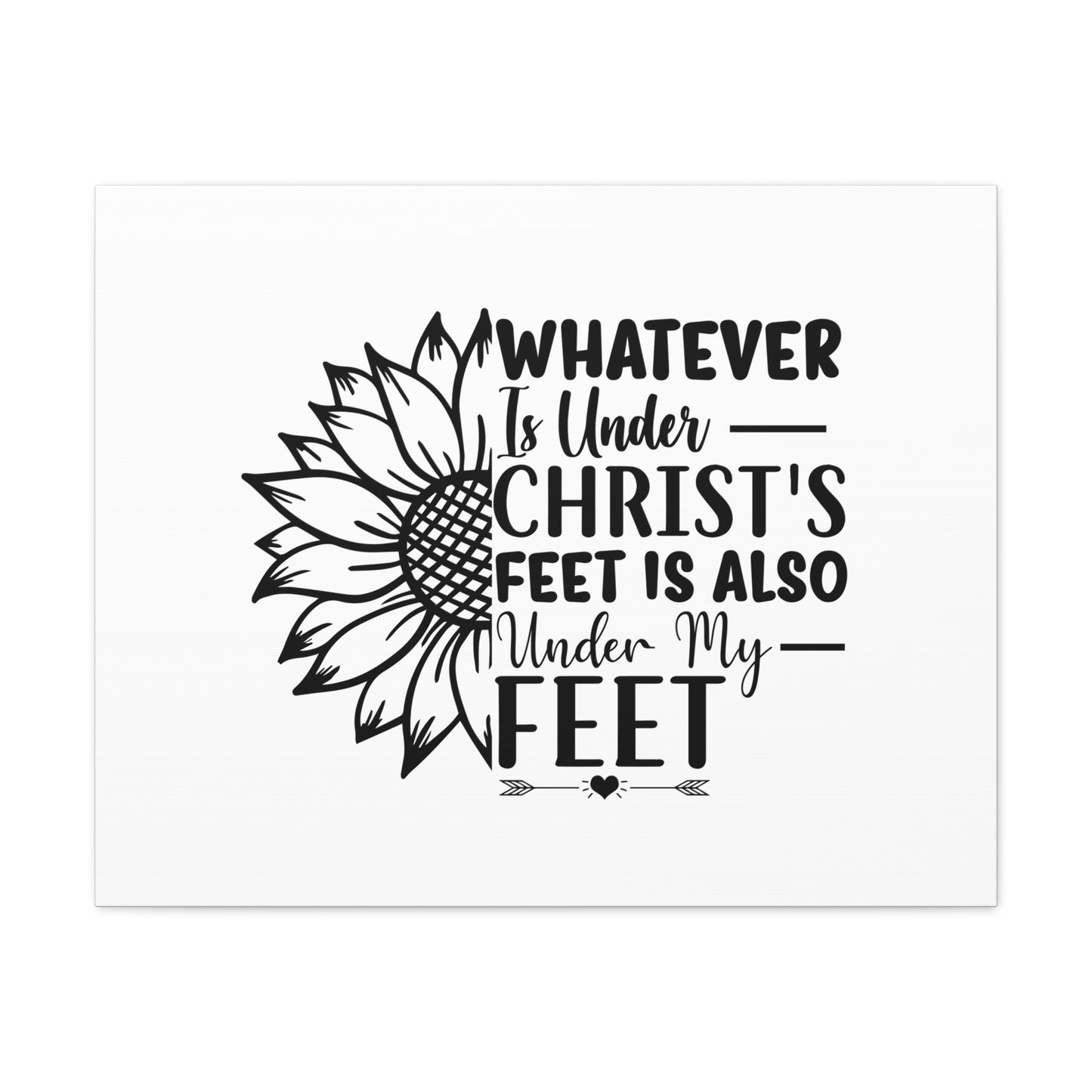 Under Christ's Feet Ephesians 1:22 Sunflower Christian Wall Art Bible Verse Print Ready to Hang