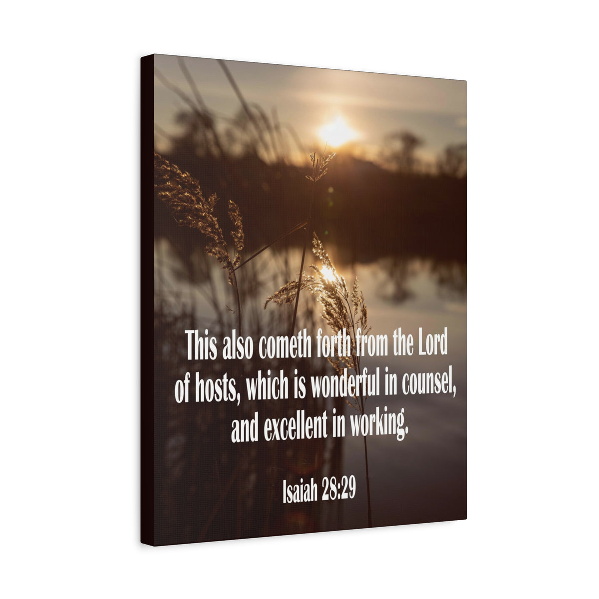 Scripture Canvas Wonderful in Counsel Isaiah 28:29 Christian Wall Art Bible Verse Print Ready to Hang