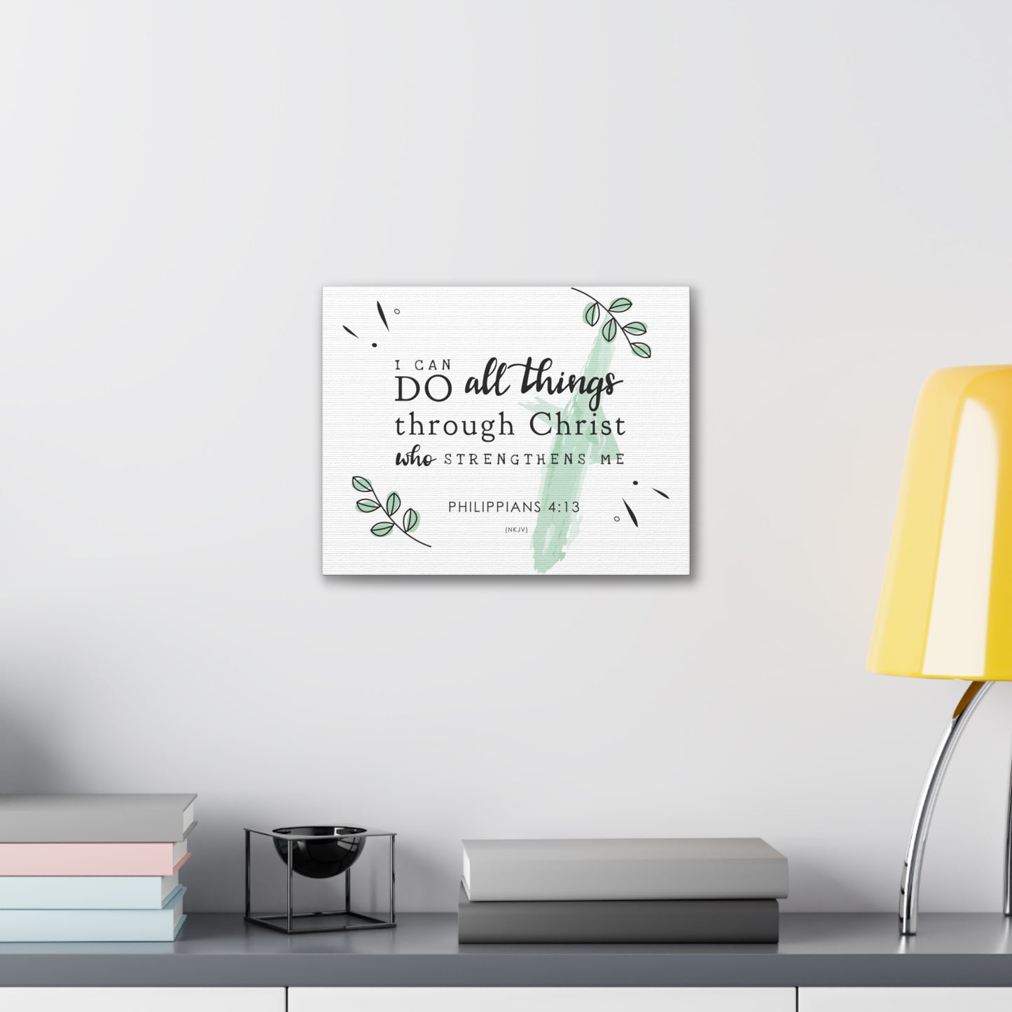 I Can Do All Things Through Christ Philippians 4:13 NKJV Bible Verse Canvas Christian Wall Art Ready to Hang