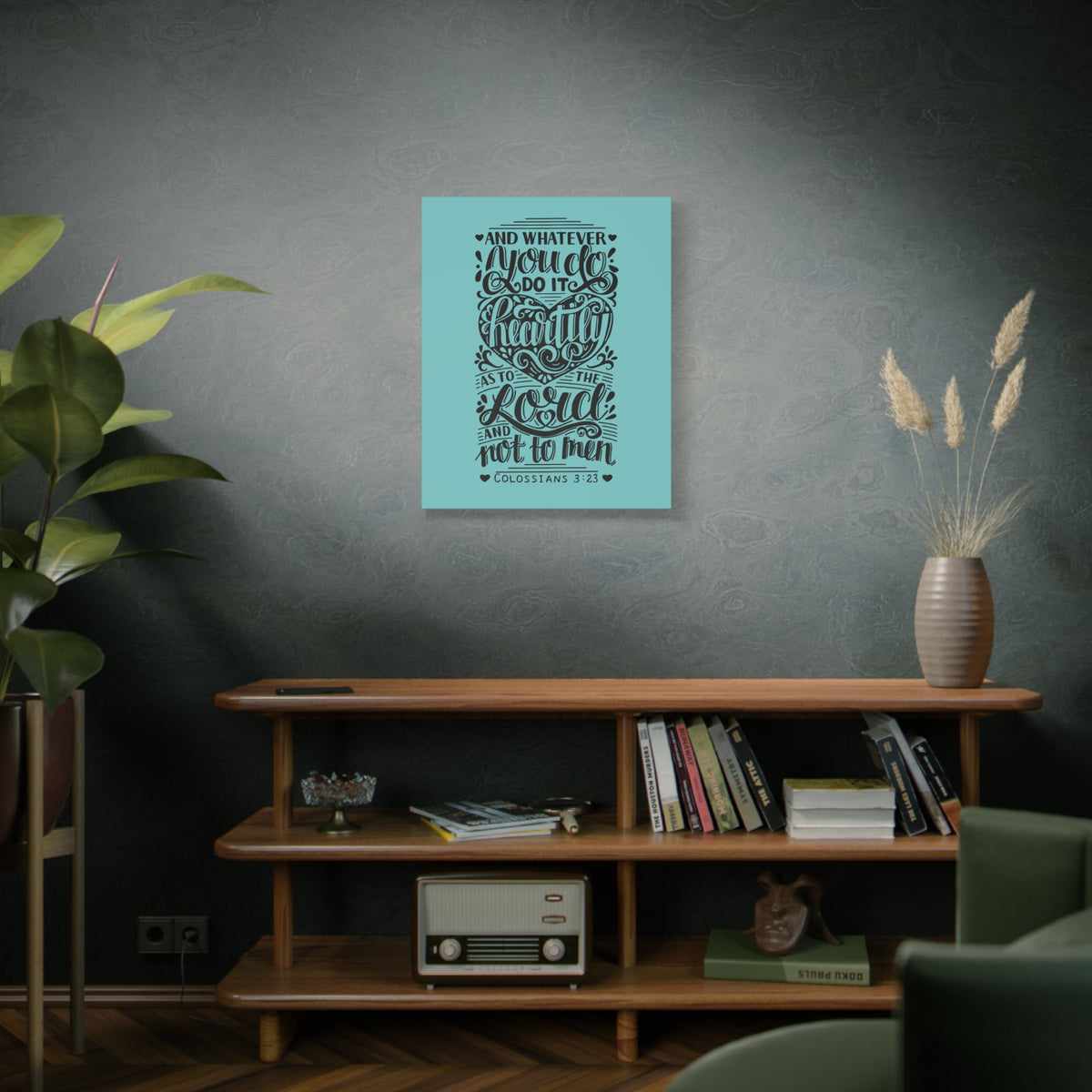 Scripture Canvas As To The Lord Colossians 3:23 Christian Wall Art Bible Verse Print Ready to Hang