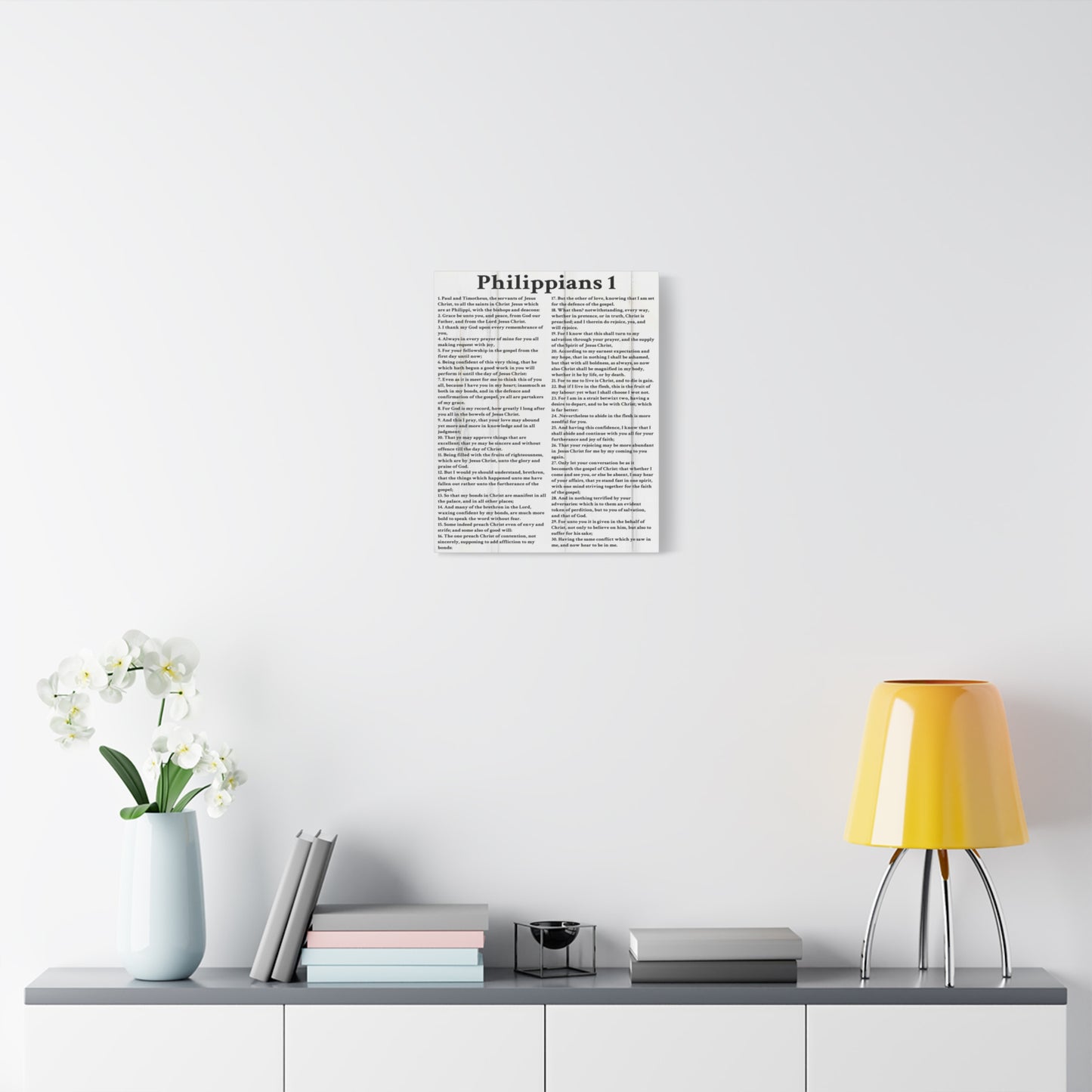Scripture Walls Philippians 1 White Bible Verse Canvas Christian Wall Art Ready to Hang Unframed