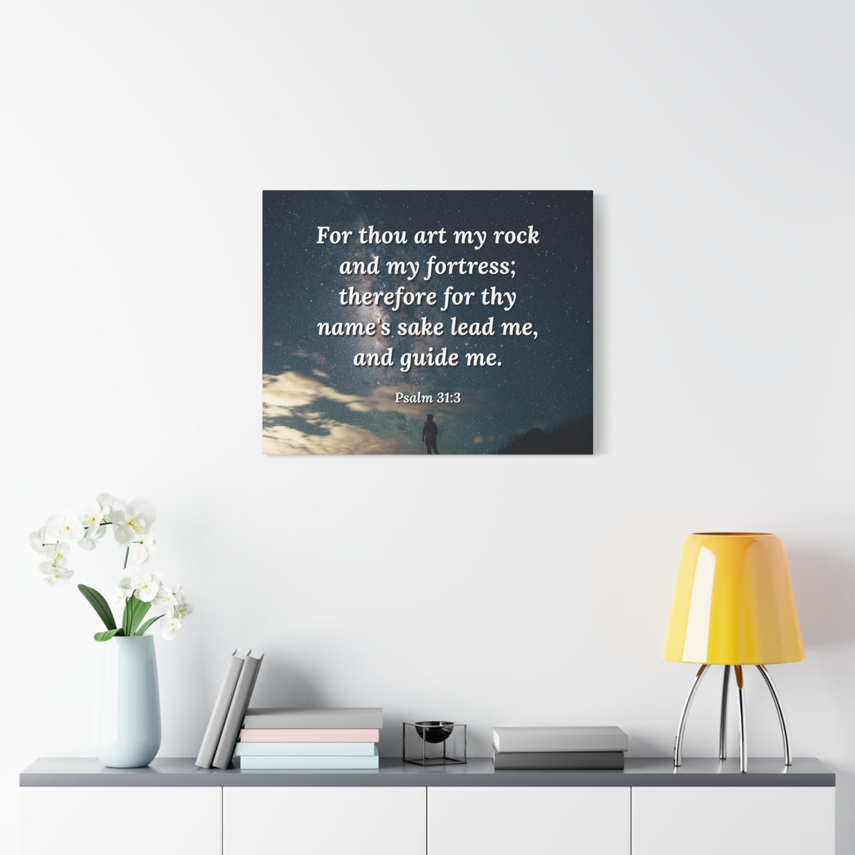 Scripture Canvas Guide Me Psalms 31:3 Christian Wall Art Bible Verse Print Ready to Hang