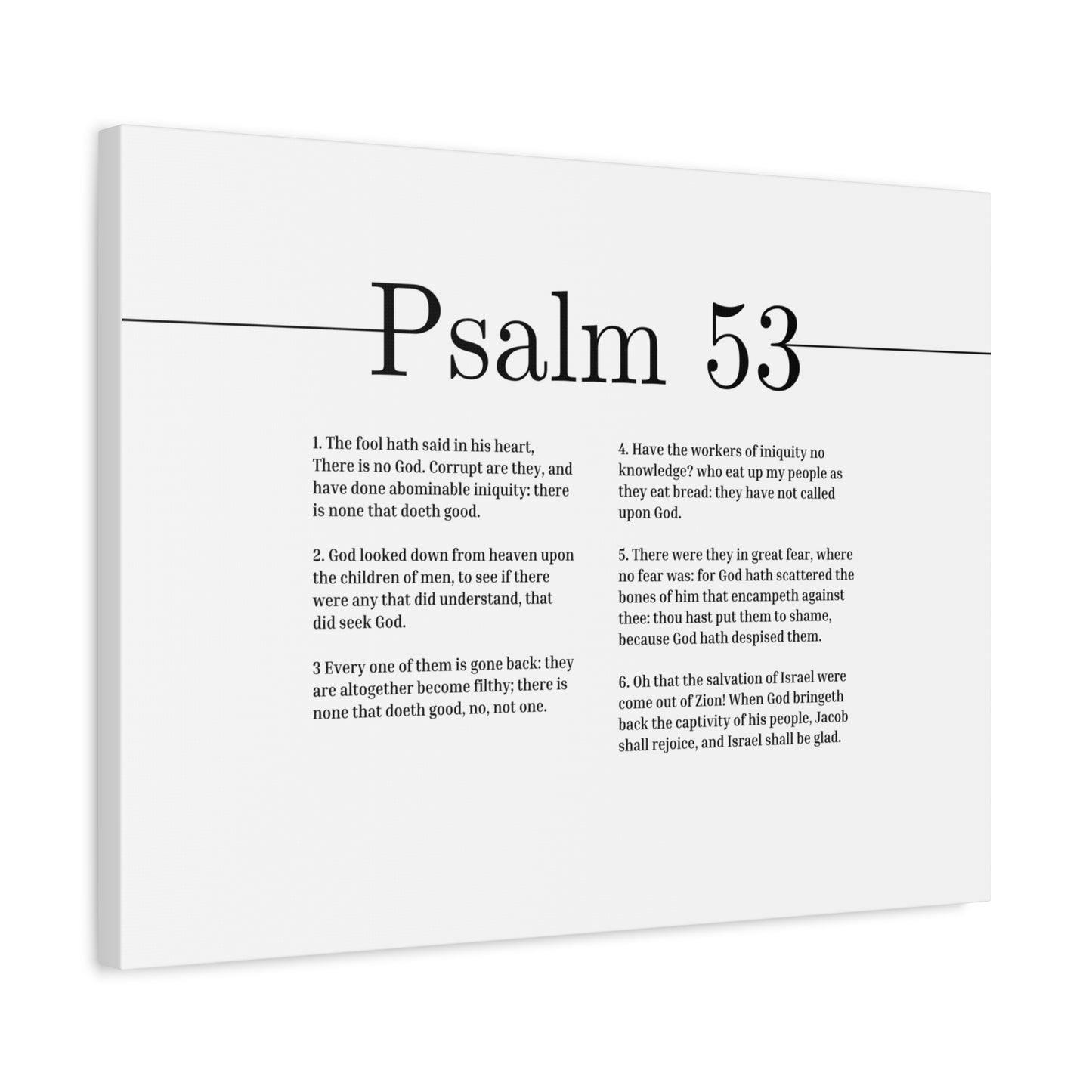Scripture Canvas God Looked Down From Heaven Psalm 53 Christian Wall Art Bible Verse Print Ready to Hang