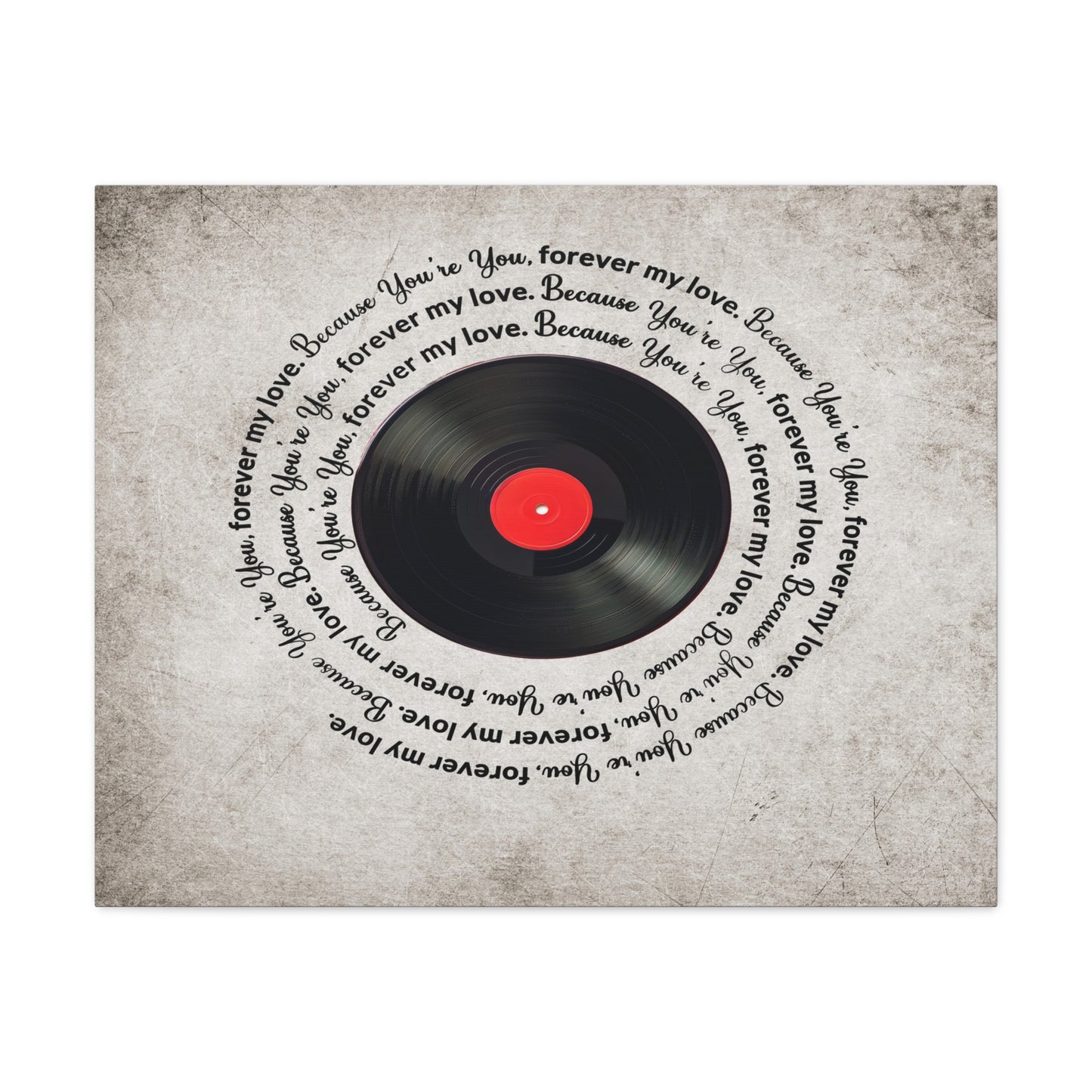 To My Wife Forever My Love Vinyl Record Canvas Wall Art – Perfect Gift for Music Lovers & Soulmates