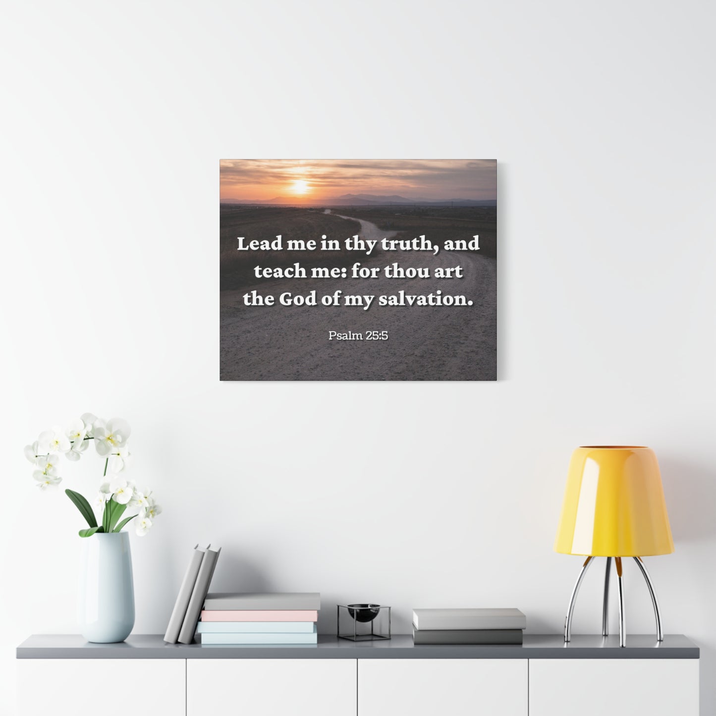 Scripture Canvas My Salvation Psalm 25:5 Christian Wall Art Bible Verse Print Ready to Hang