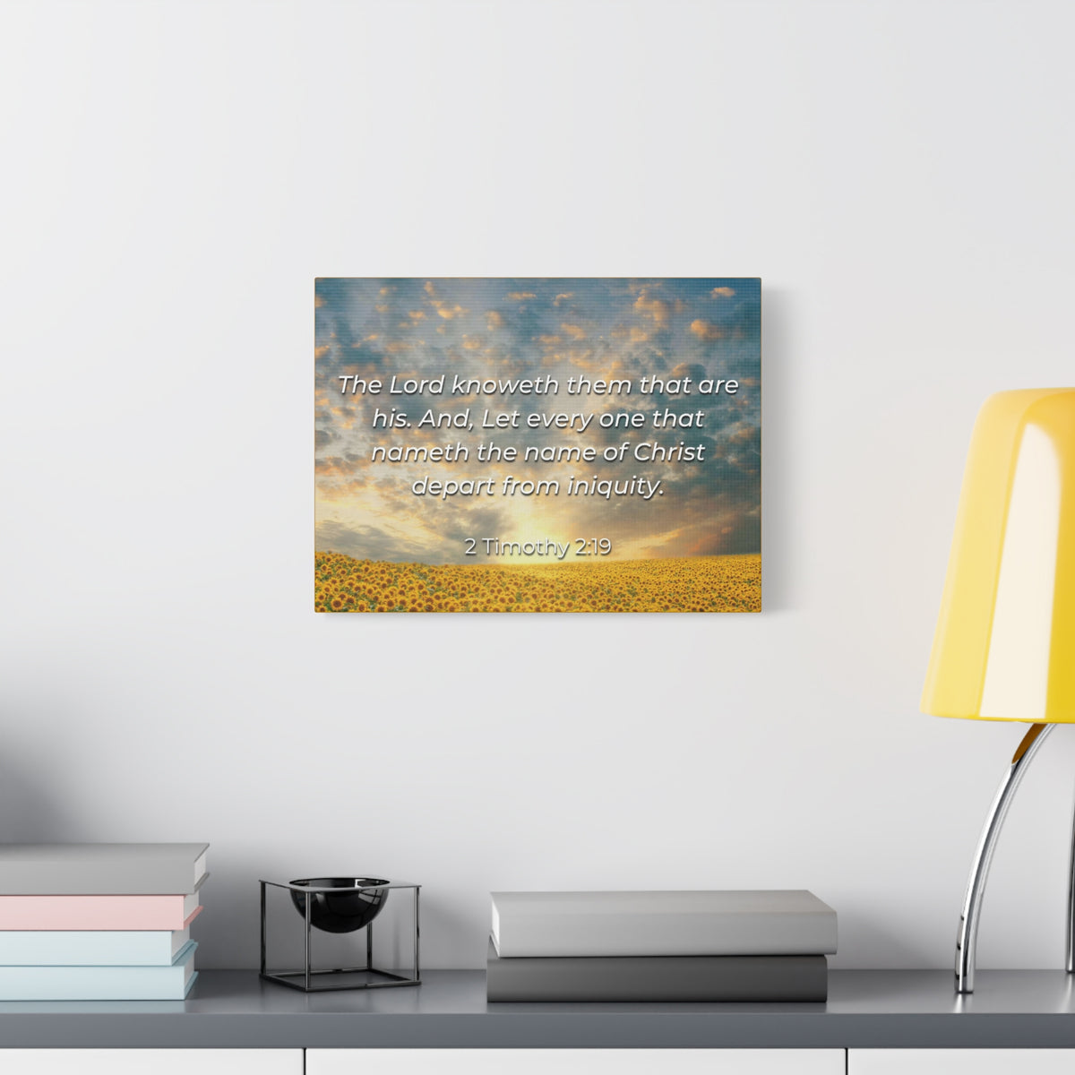 Scripture Canvas Foundation Of God 2 Timothy 2:19 Christian Wall Art Bible Verse Print Ready to Hang