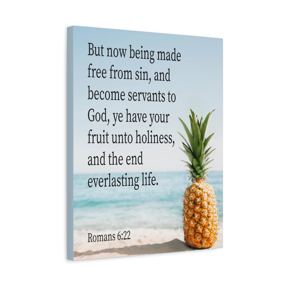 Scripture Canvas Fruit Unto Holiness Romans 6:22 Christian Wall Art Bible Verse Print Ready to Hang