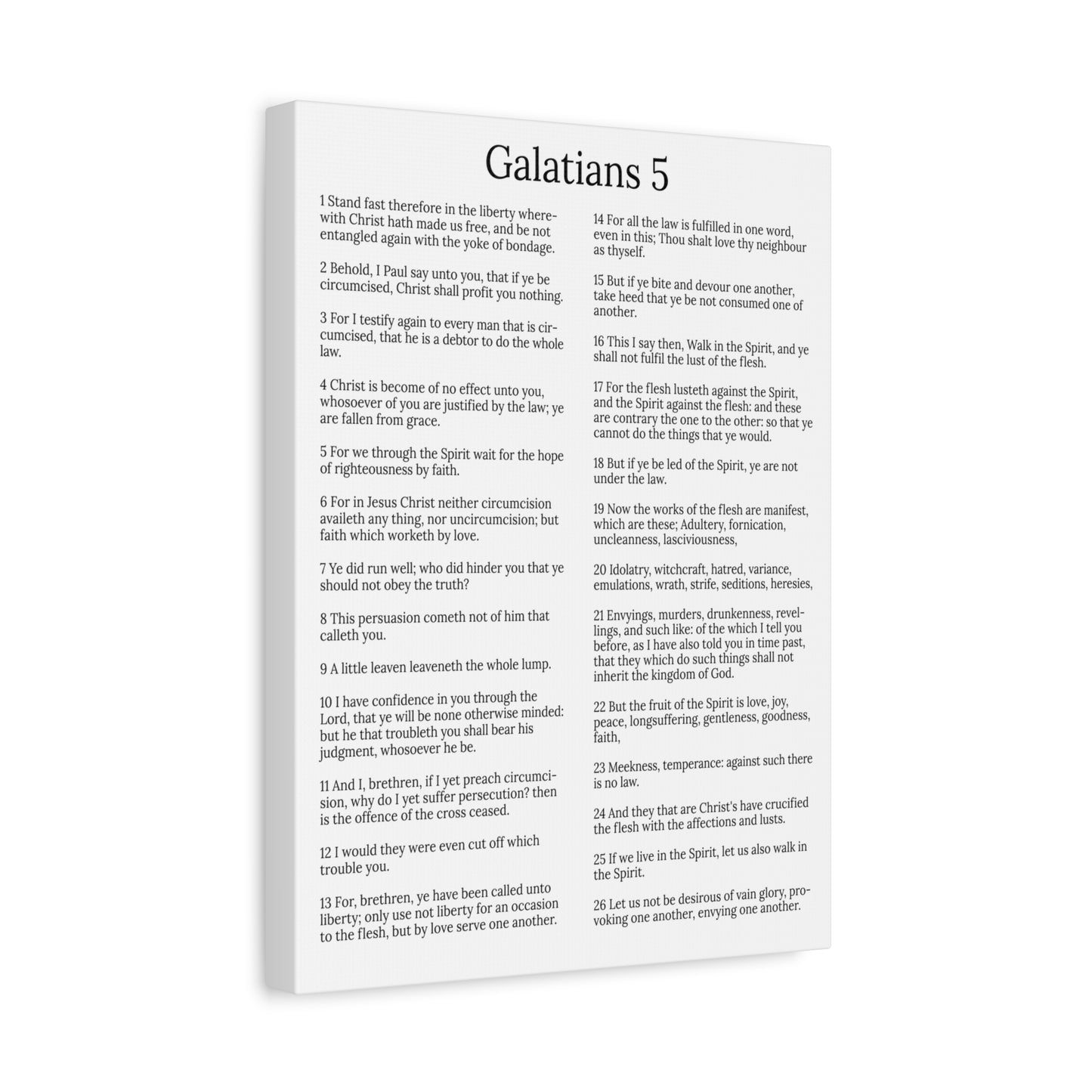 Scripture Walls Fruit of the Spirit Galatians 5 Chapter White Christian Wall Art Print Ready to Hang Unframed