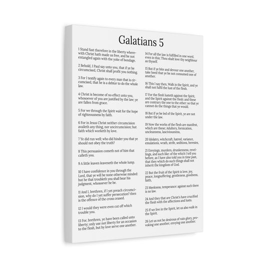 Scripture Walls Fruit of the Spirit Galatians 5 Chapter White Christian Wall Art Print Ready to Hang Unframed