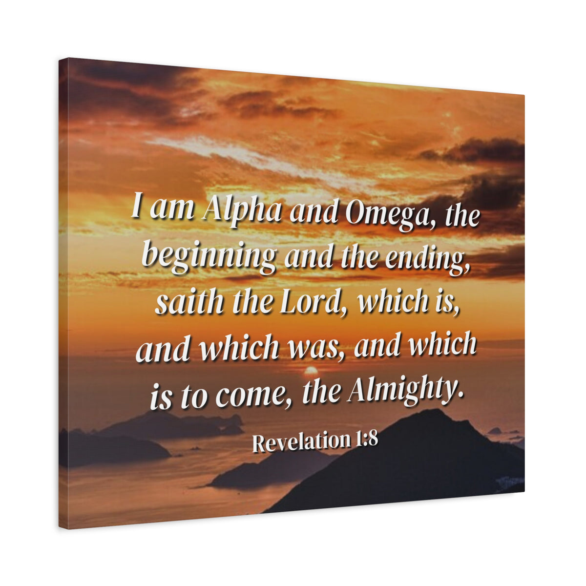 Scripture Canvas The Almighty Revelation 1:8 Christian Wall Art Bible Verse Print Ready to Hang