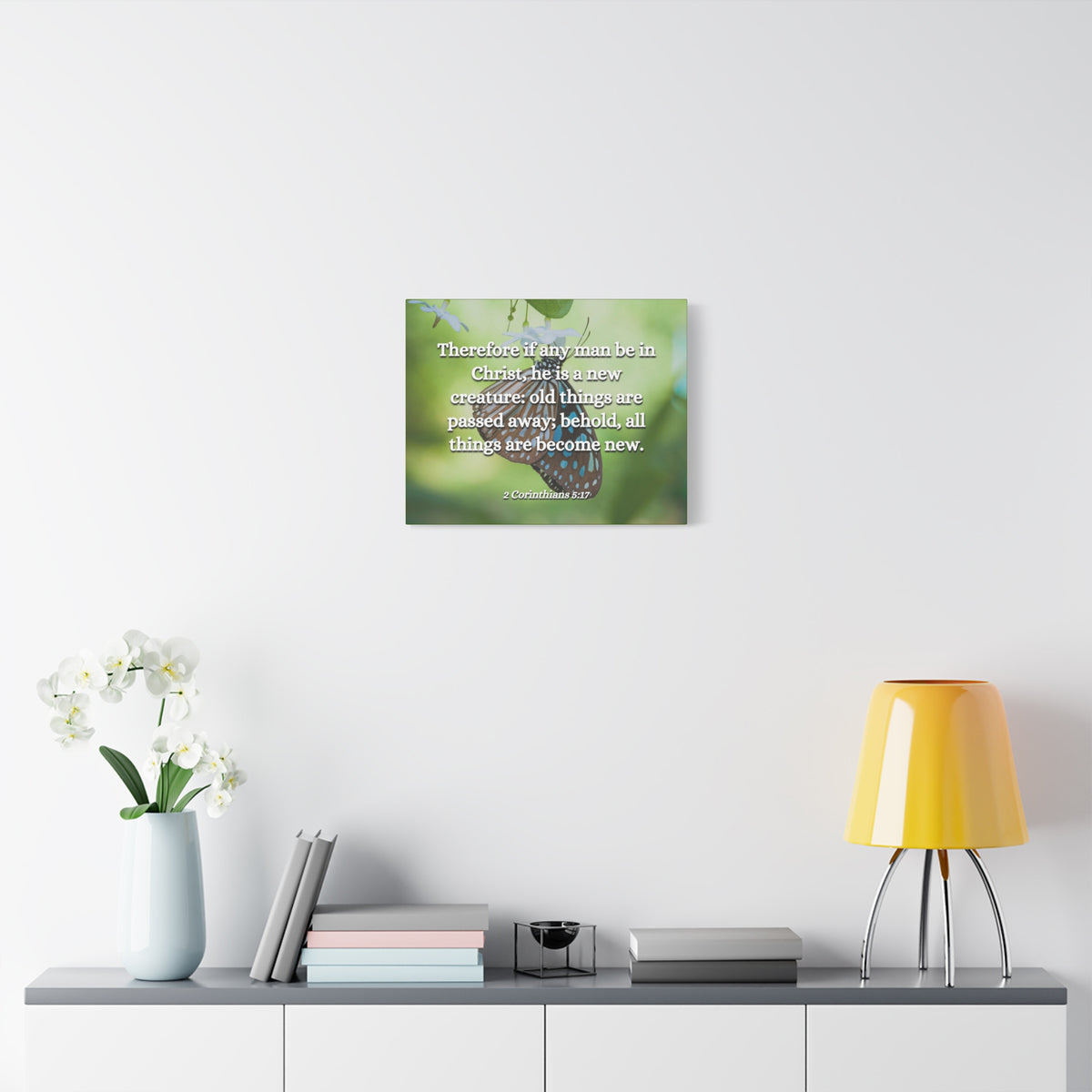 Scripture Canvas New Creature 2 Corinthians 5:17 Christian Wall Art Bible Verse Print Ready to Hang