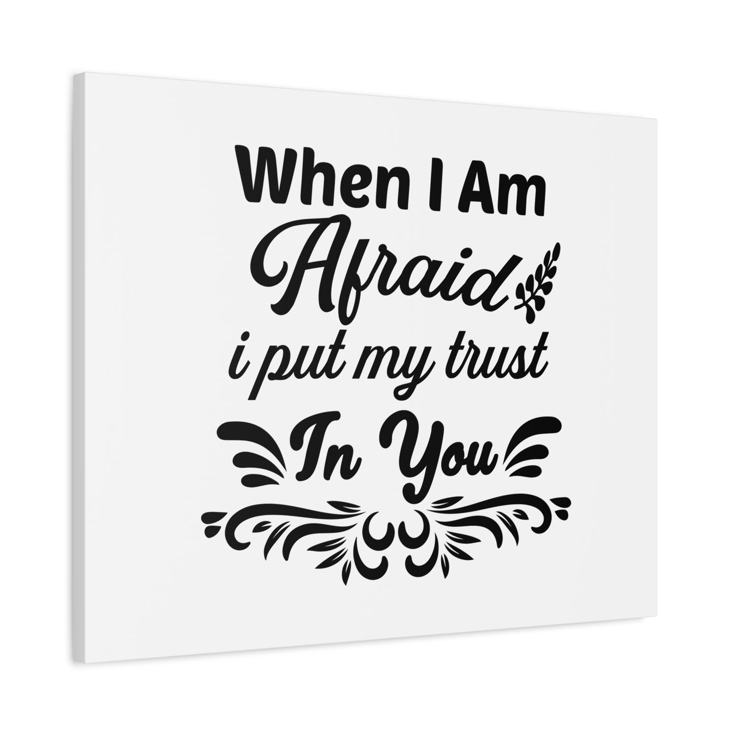 Scripture Canvas I Put My Trust In You Psalm 9:10 Leaves Christian Wall Art Bible Verse Print Ready to Hang