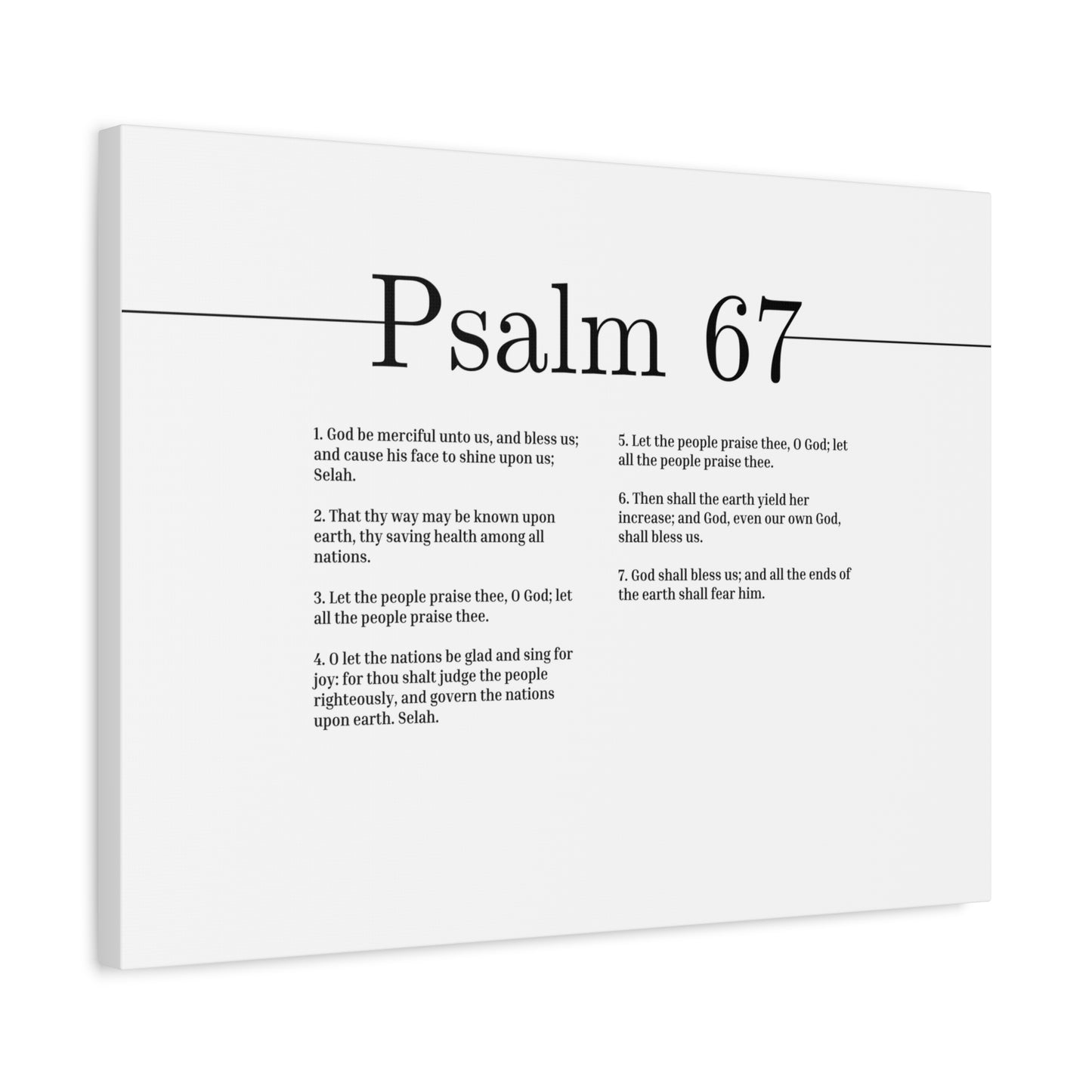 Scripture Canvas God Be Merciful Unto Us Psalm 67 Christian Wall Art Bible Verse Print Ready to Hang