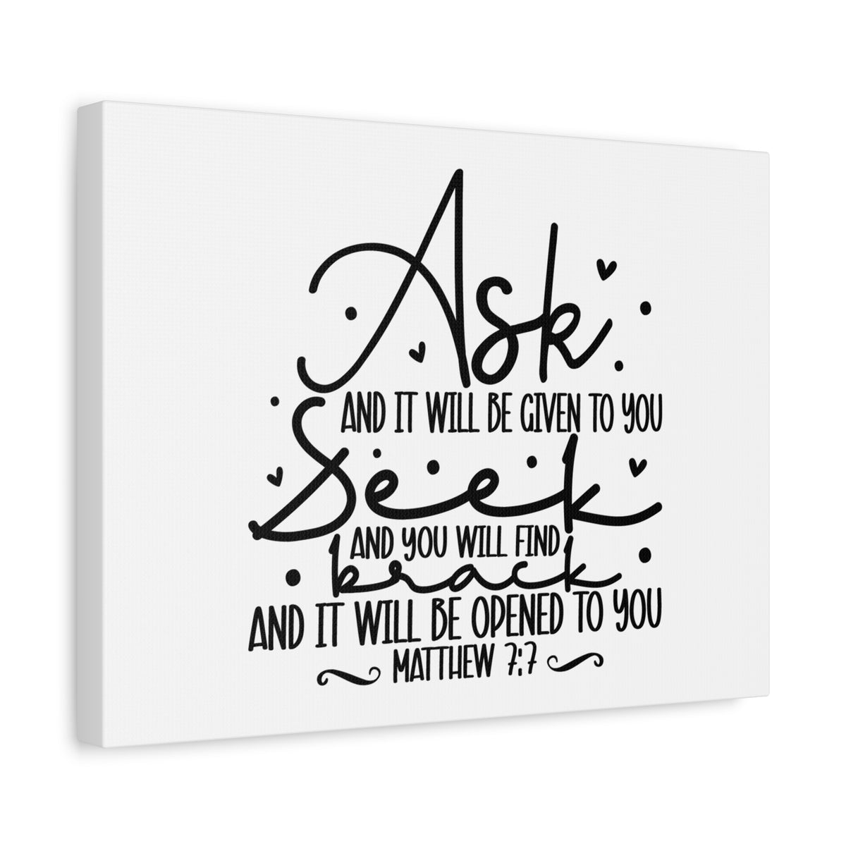 Scripture Canvas Opened To You Matthew 7:7 Christian Wall Art Bible Verse Print Ready to Hang