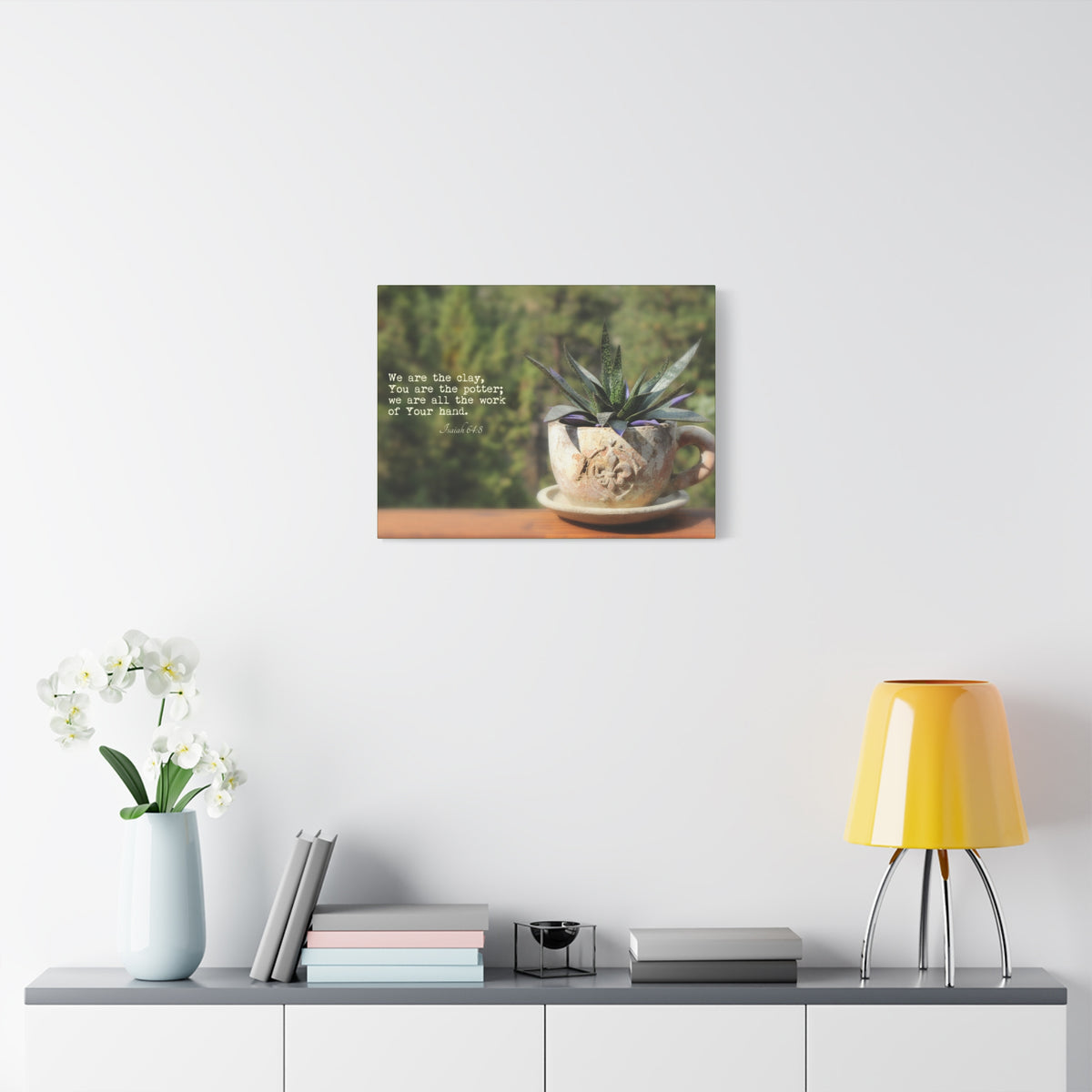 Scripture Canvas We Are The Clay Isaiah 64:8 Christian Wall Art Bible Verse Print Ready to Hang