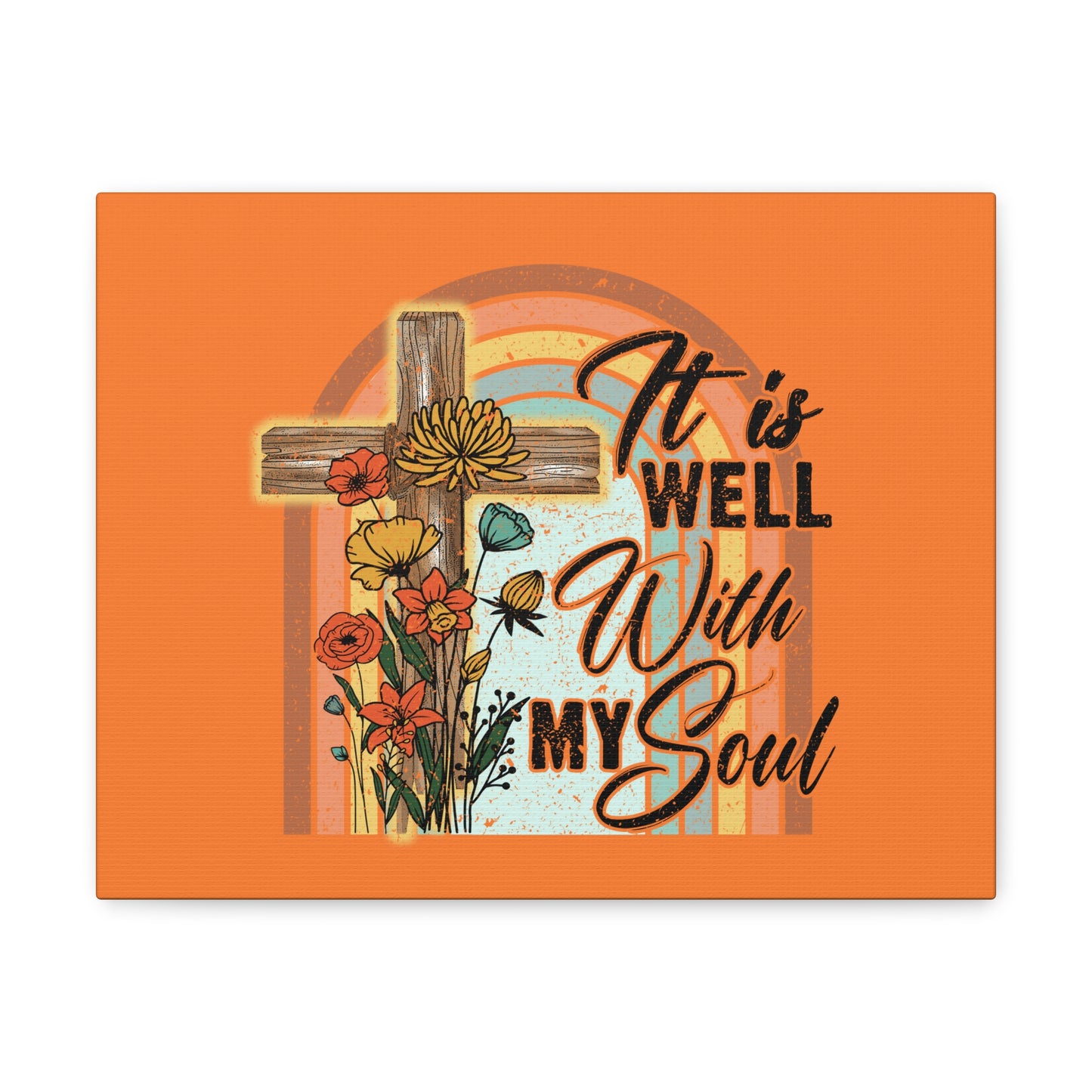 With My Soul Psalm 42:7 Bright Orange Christian Wall Art Bible Verse Print Ready to Hang